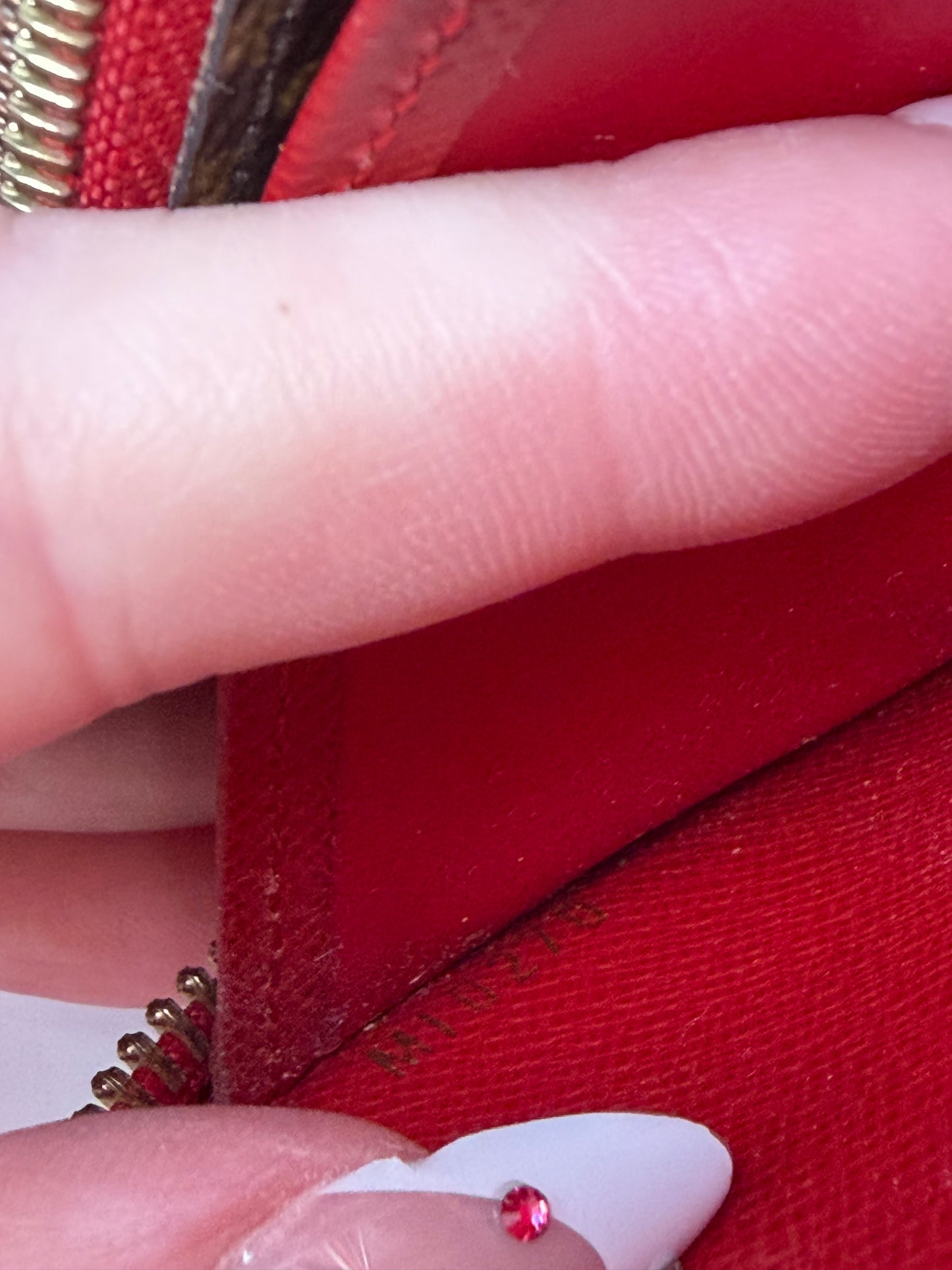 Louis Vuitton Retiro Monogram & Red Leather Wallet
