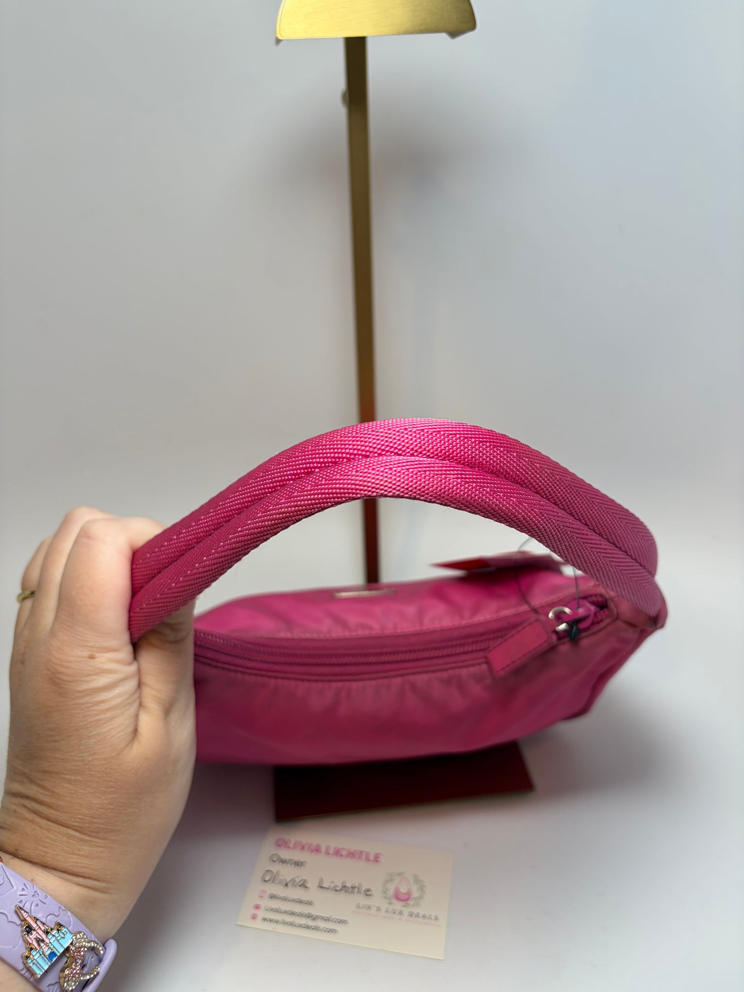 Prada Hot Pink Nylon Hobo Tessuto Mini Hand Bag