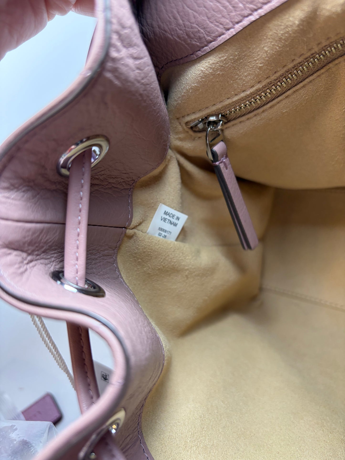 Tory Burch Quilted Small Charlie Drawstring Shoulder Bag/Crossbody in Mauve NWT & Dust Bag