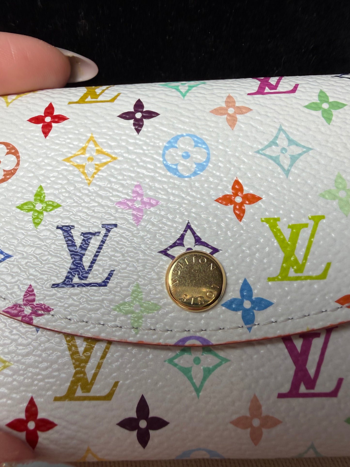 Louis Vuitton LV X TM Rosalie Coin Purse Multicolor Canvas with Hot Pink Interior NEW