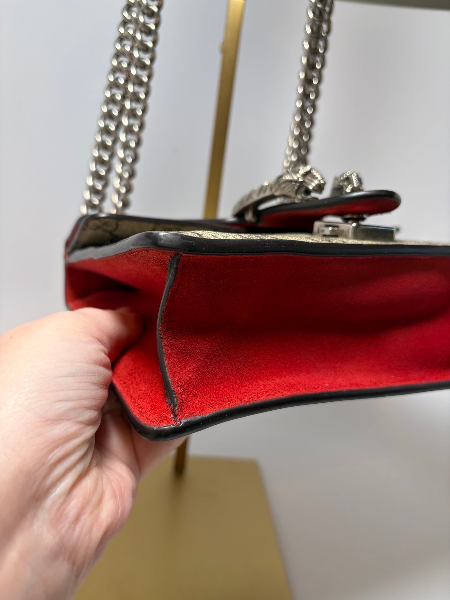 Gucci GG Supreme Dionysus Mini Shoulder Bag with Chain Strap