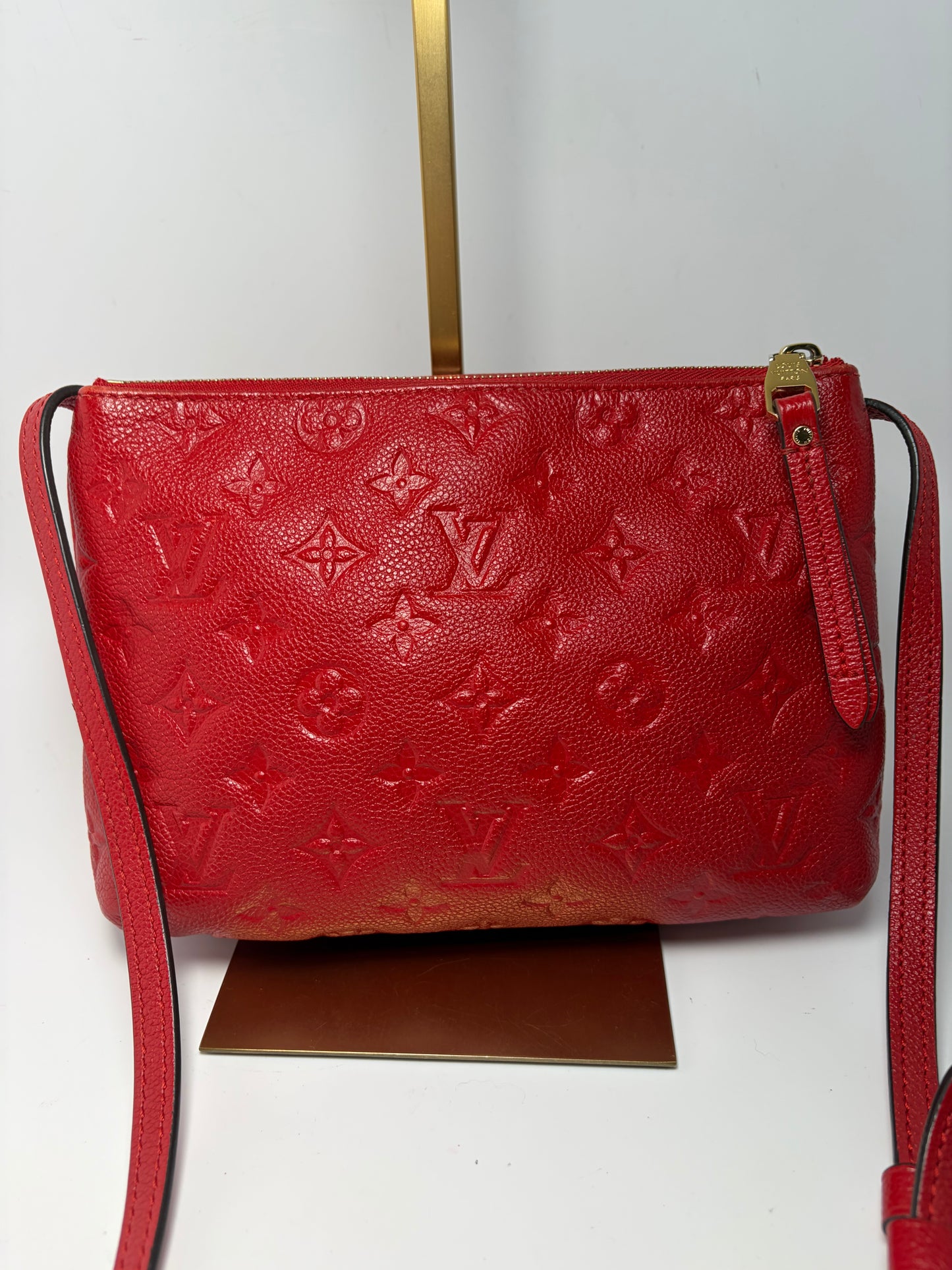 Louis Vuitton Empriente Leather Twice Crossbody in Cherry Red