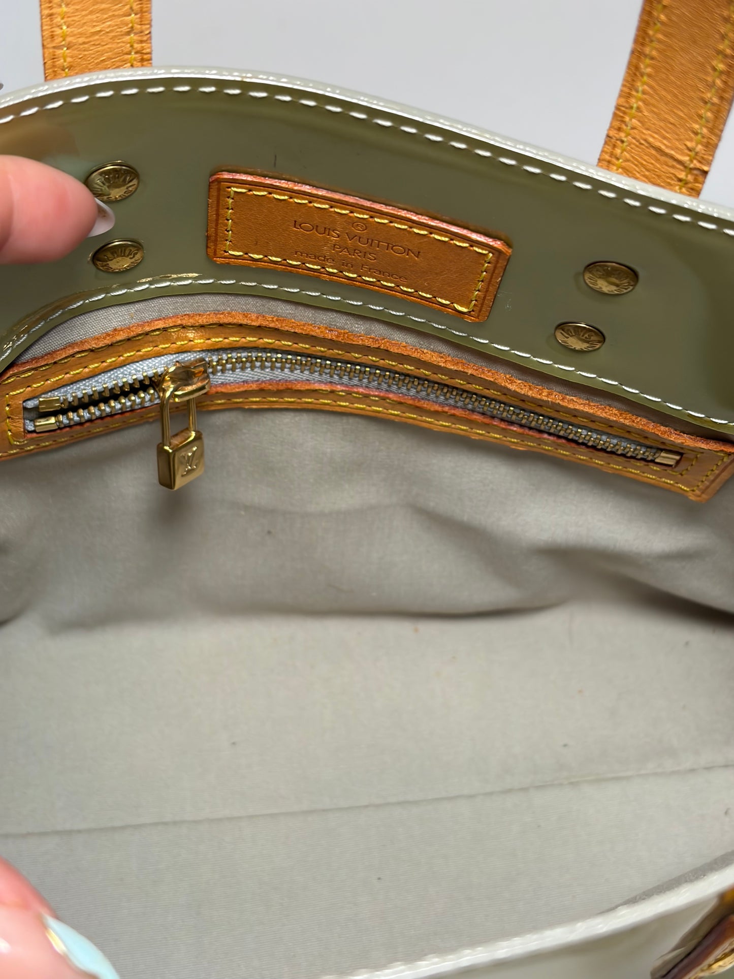 Louis Vuitton Reade PM Pistachio Green Vernis Leather Monogram Mini Tote