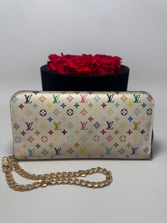Louis Vuitton Insolite White Multicolor Murakami Wallet on Chain/Wristlet