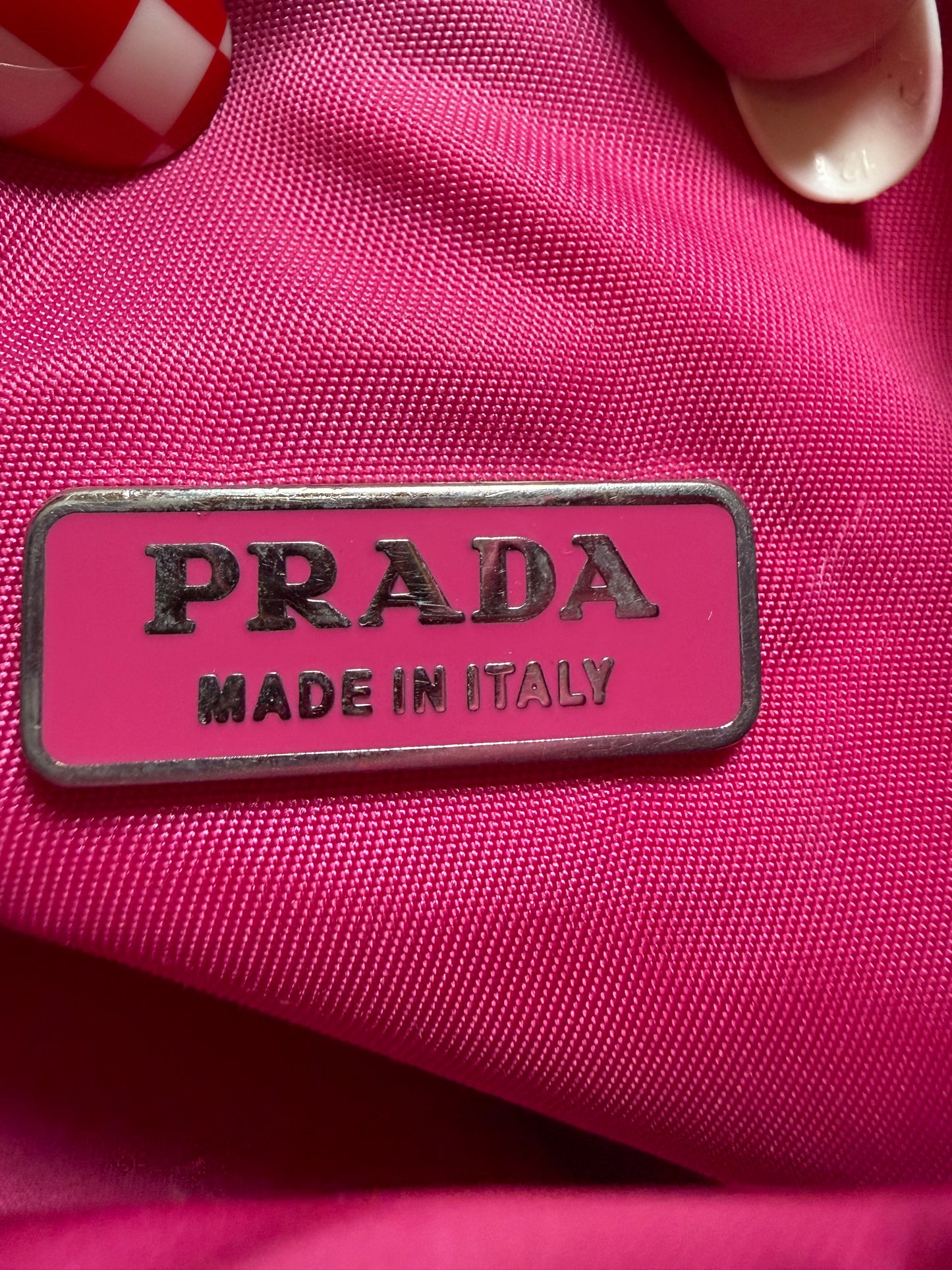 Prada Hot Pink Nylon Hobo Tessuto Mini Hand Bag