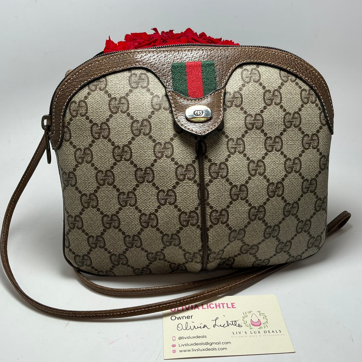 Gucci GG Supreme Web Canvas & Leather Crossbody