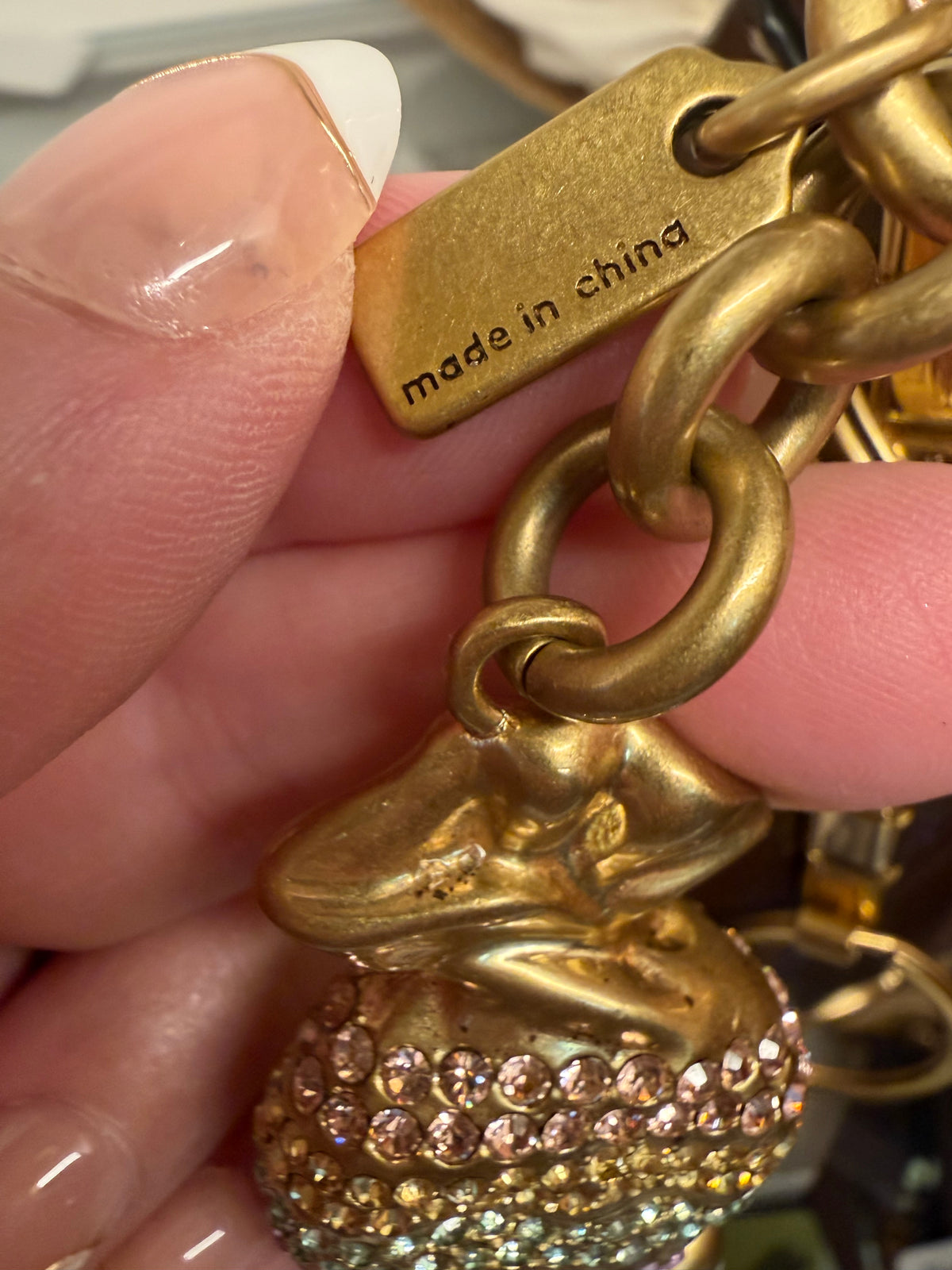 Coach Rainbow Crystal Candy Bag Charm
