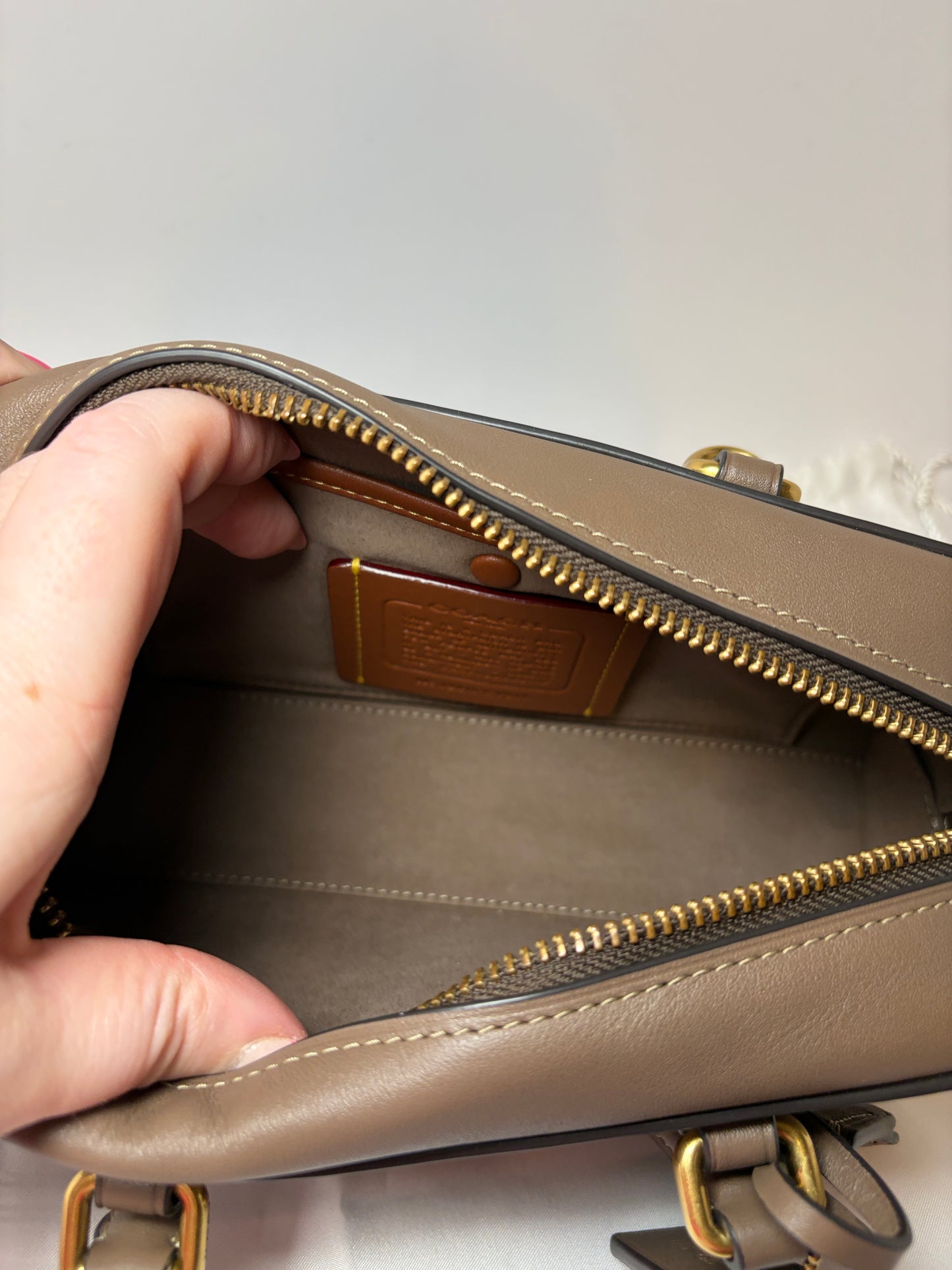 Coach Bowery 22 Satchel in Dark Stone NWT