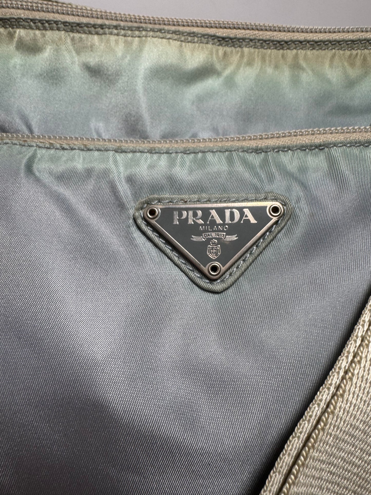 Prada Sport Ice Baby Blue Argento Nylon Shoulder Bag / Crossbody