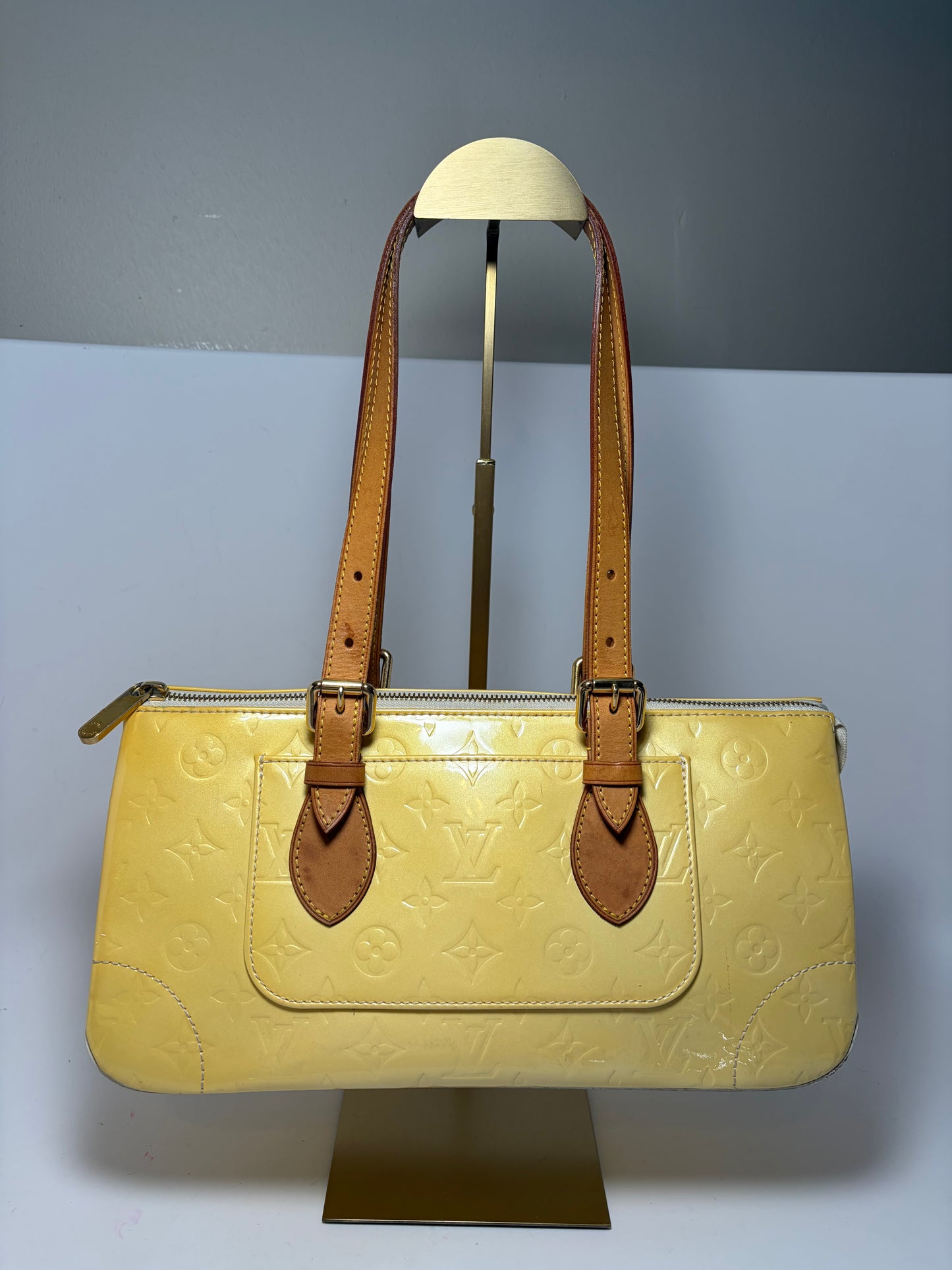 Louis Vuitton Rosewood Avenue Yellow Vernis Leather Shoulder Bag