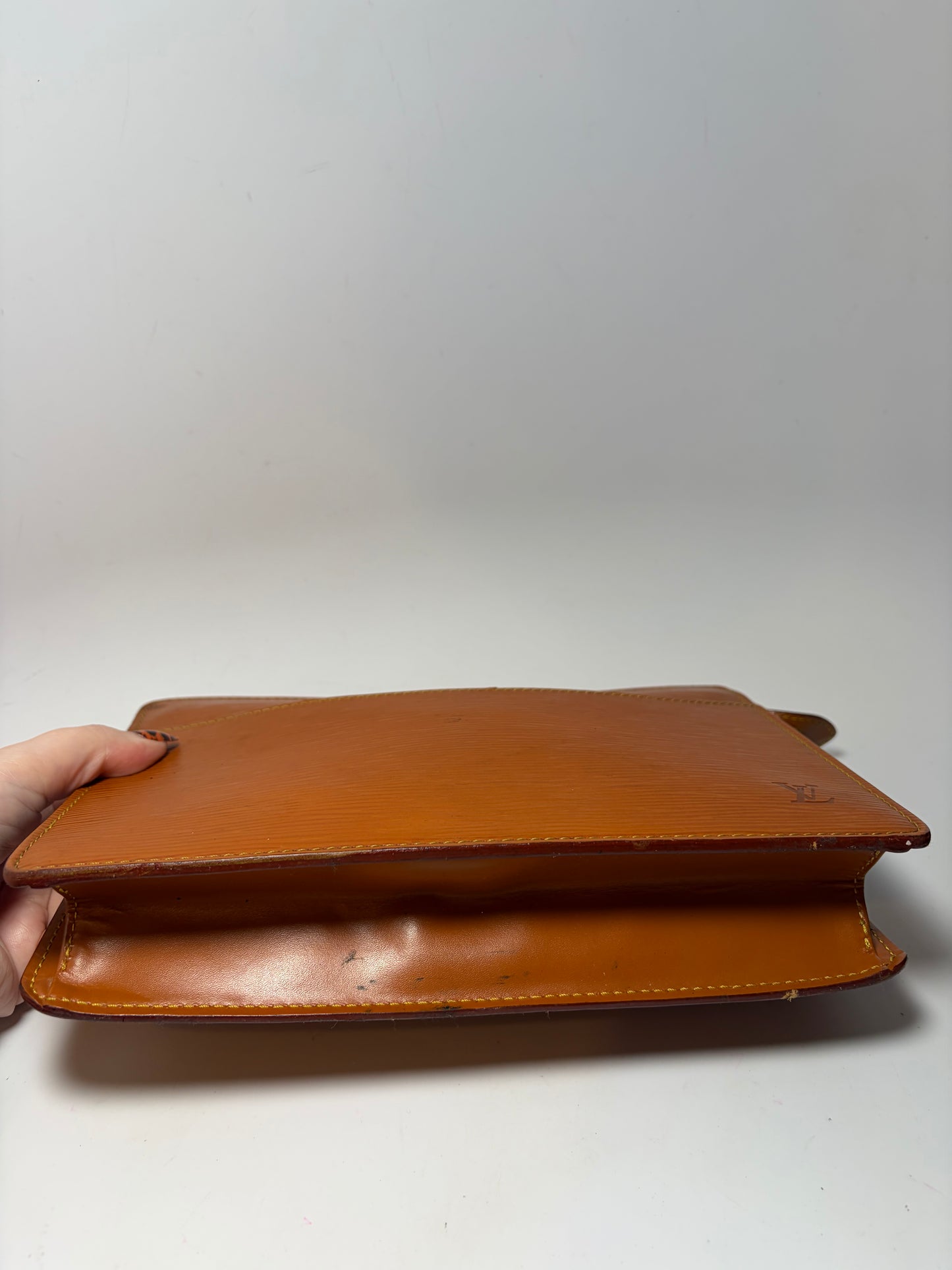 Louis Vuitton Pochette Homme Clutch Brown Epi Leather