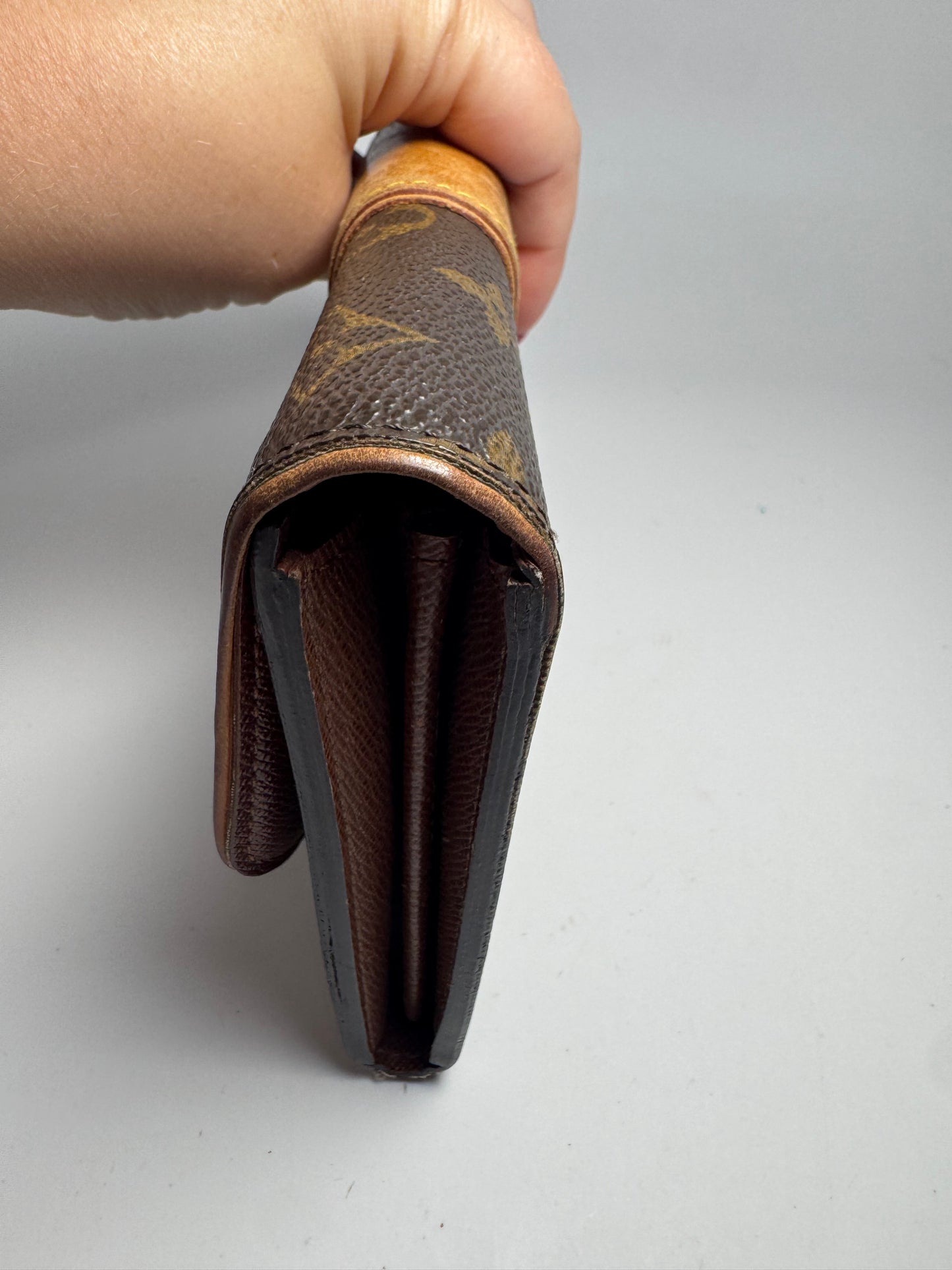 Louis Vuitton Portefeuille Boetie Wallet Turn Lock Closure Monogram & Vachetta Leather Made in Spain in 2010