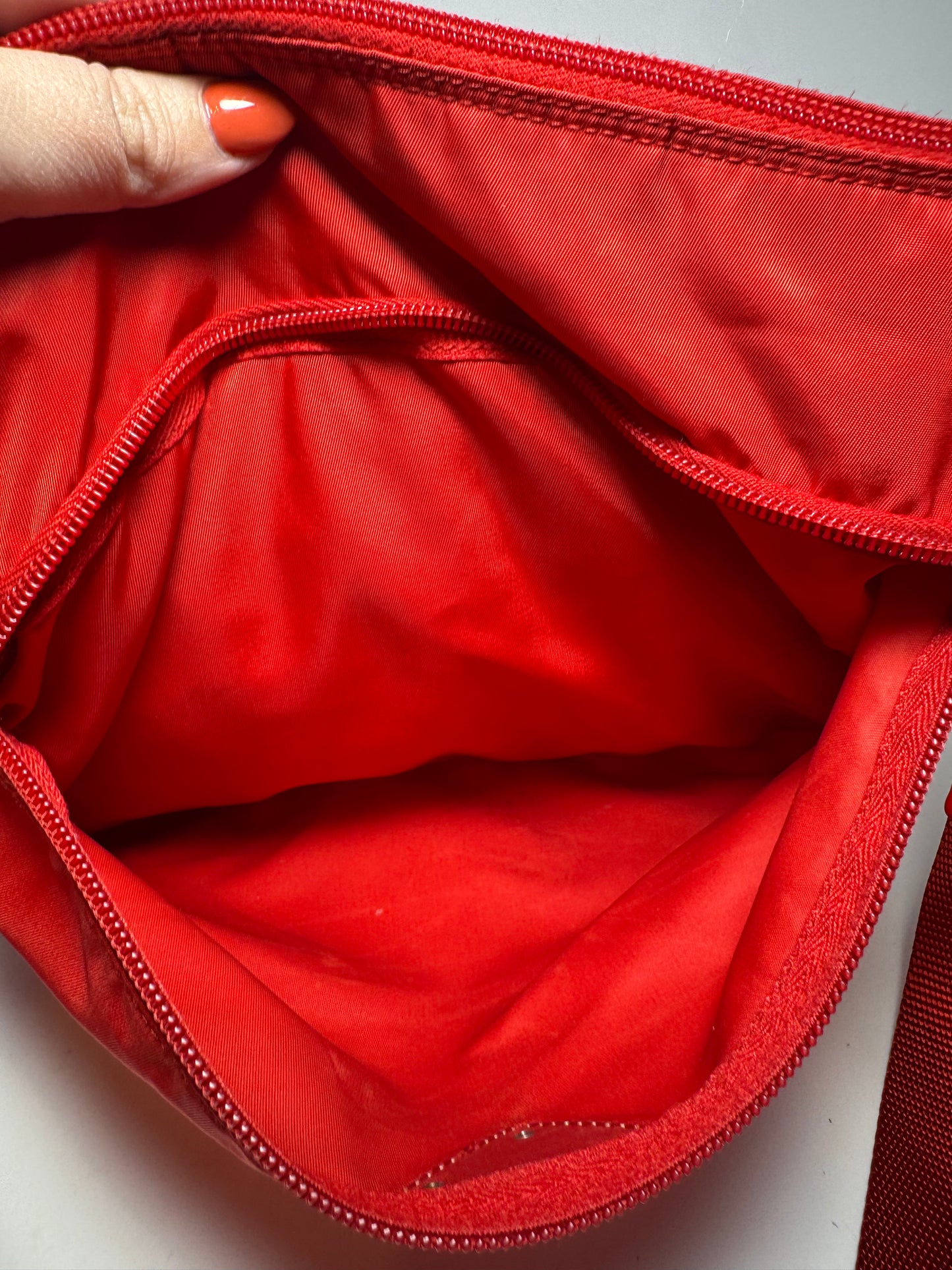 Prada Red Nylon Shoulder Bag/Crossbody