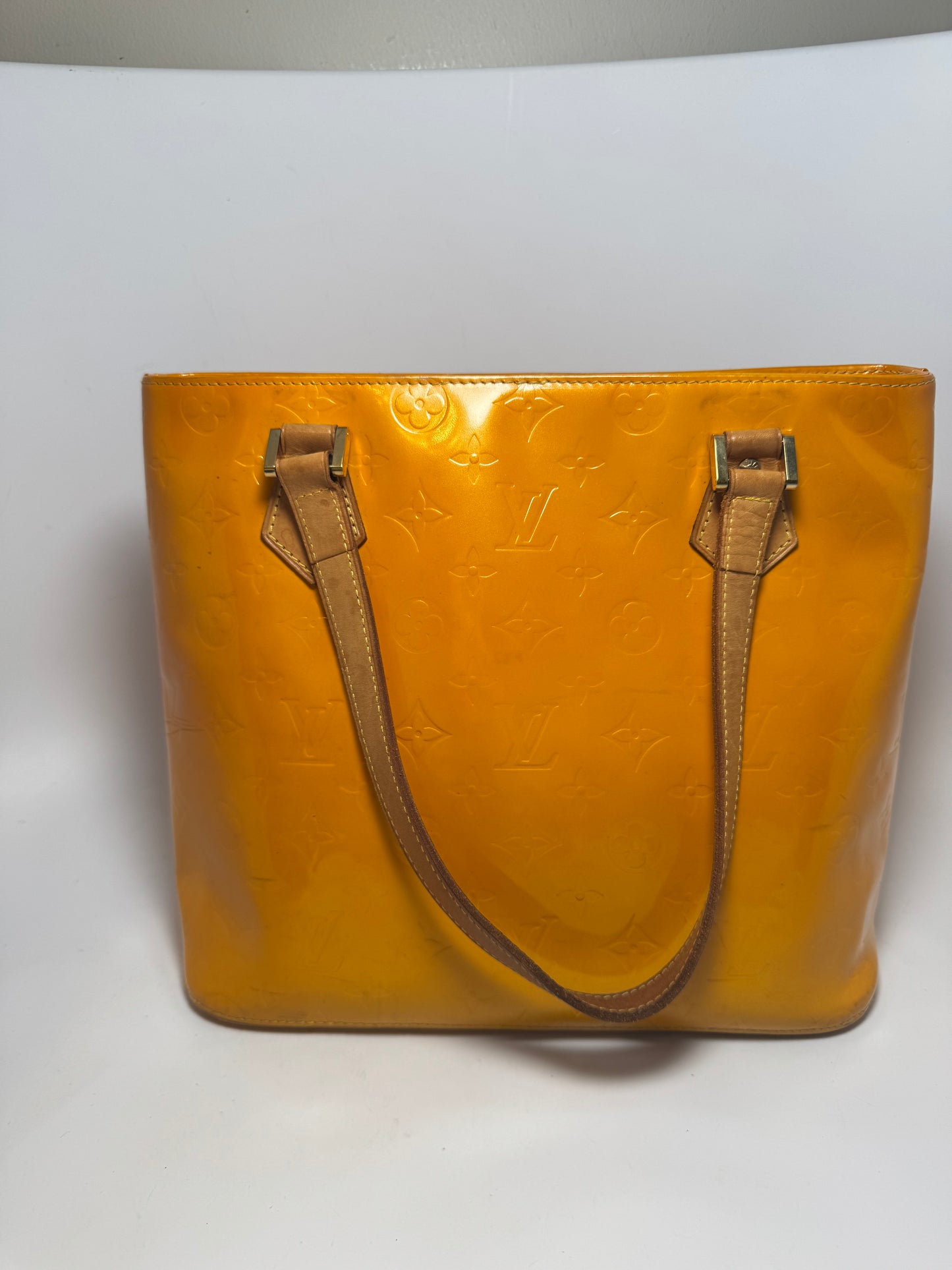 Louis Vuitton Sunset Orange Vernis Monogram Houston Tote