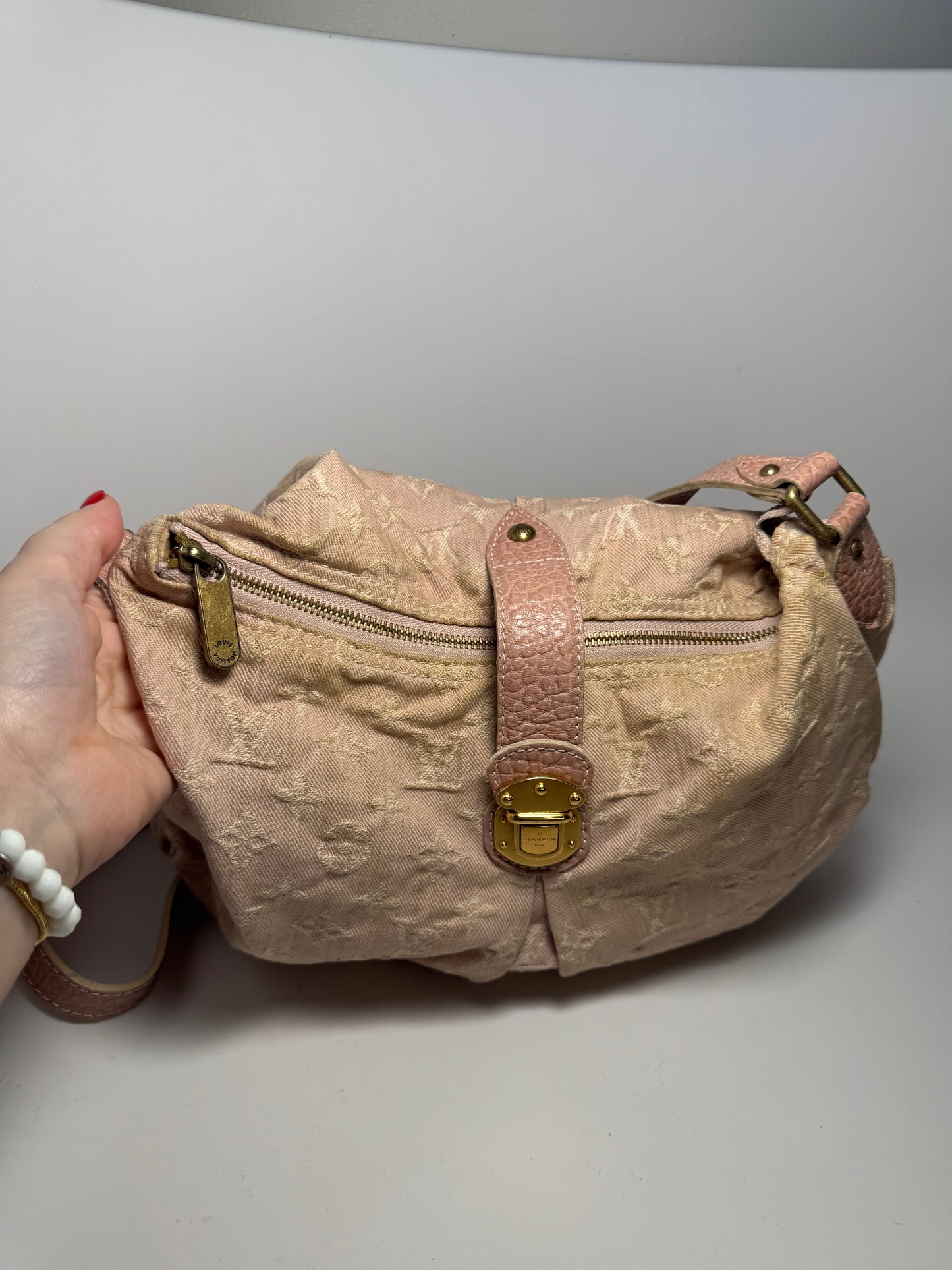 Louis Vuitton Rose Denim Monogram Slightly Shoulder Bag/Crossbody