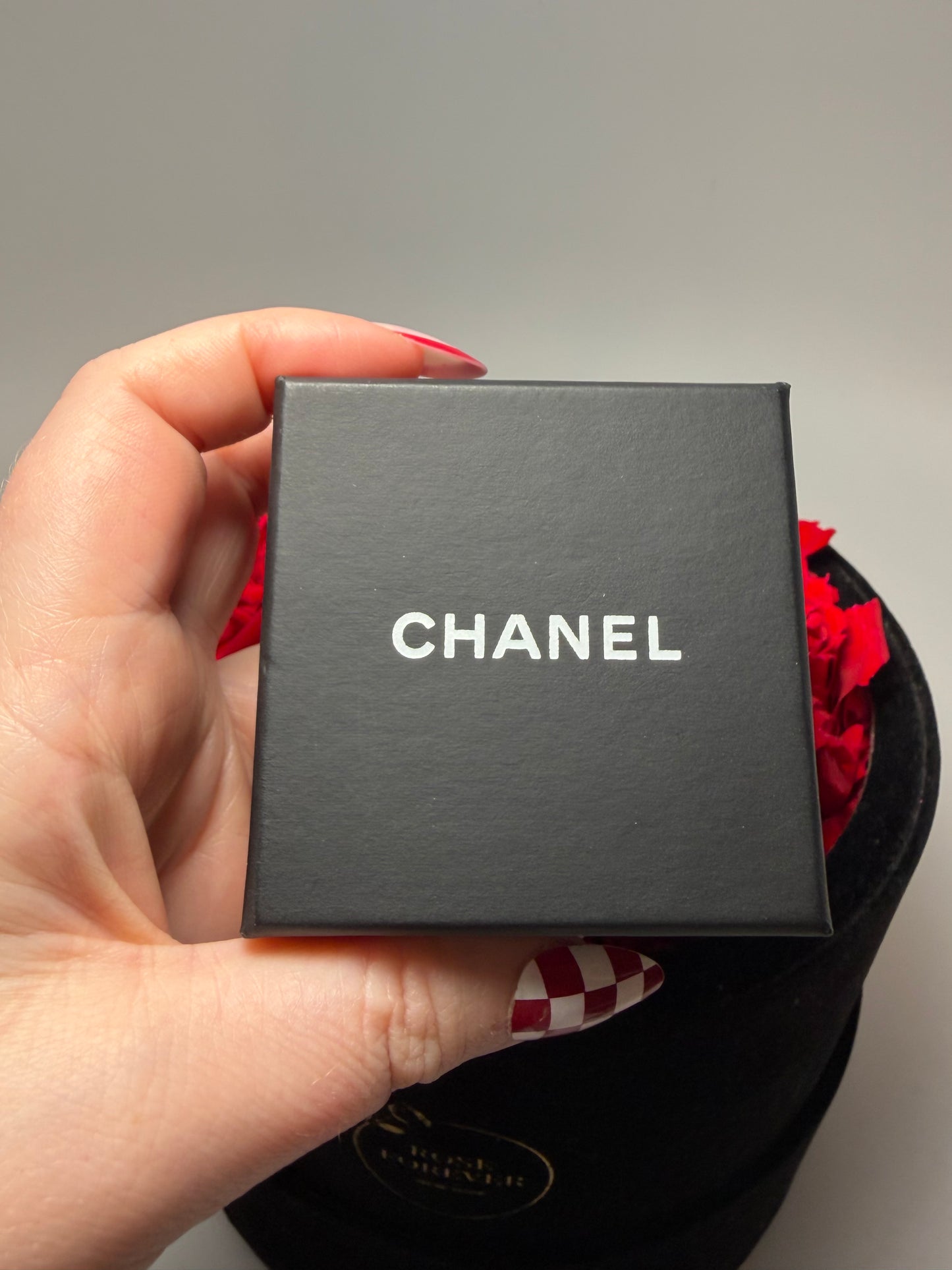 Chanel Coco Mark Ribbon Motif Crystal Post Earrings