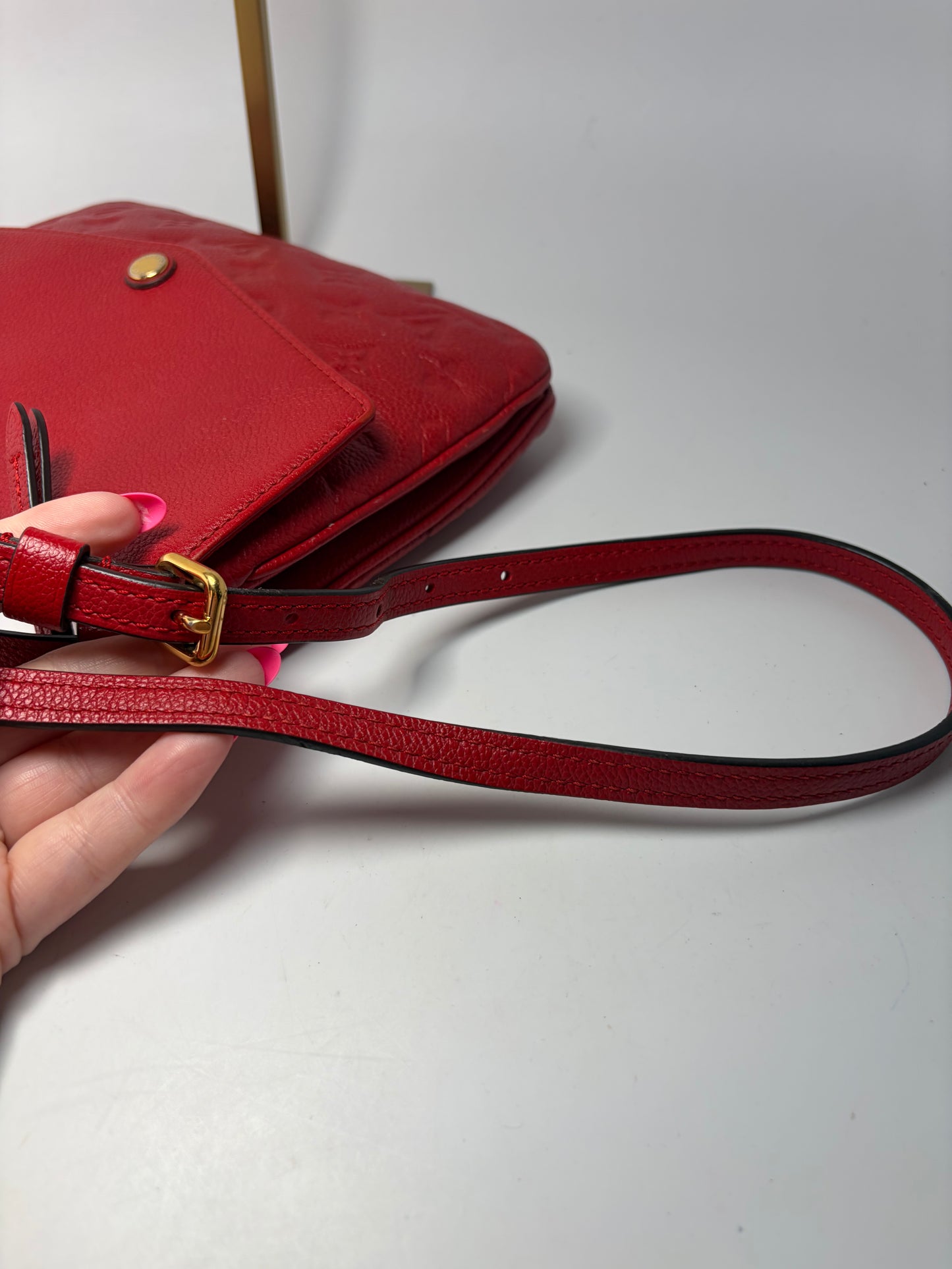 Louis Vuitton Empriente Leather Twice Crossbody in Cherry Red