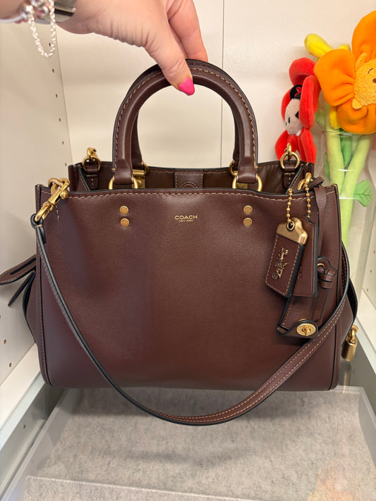 Coach Rogue 31 Maple & Brass w/shoulder straps, crossbody strap & dust bag- Like New