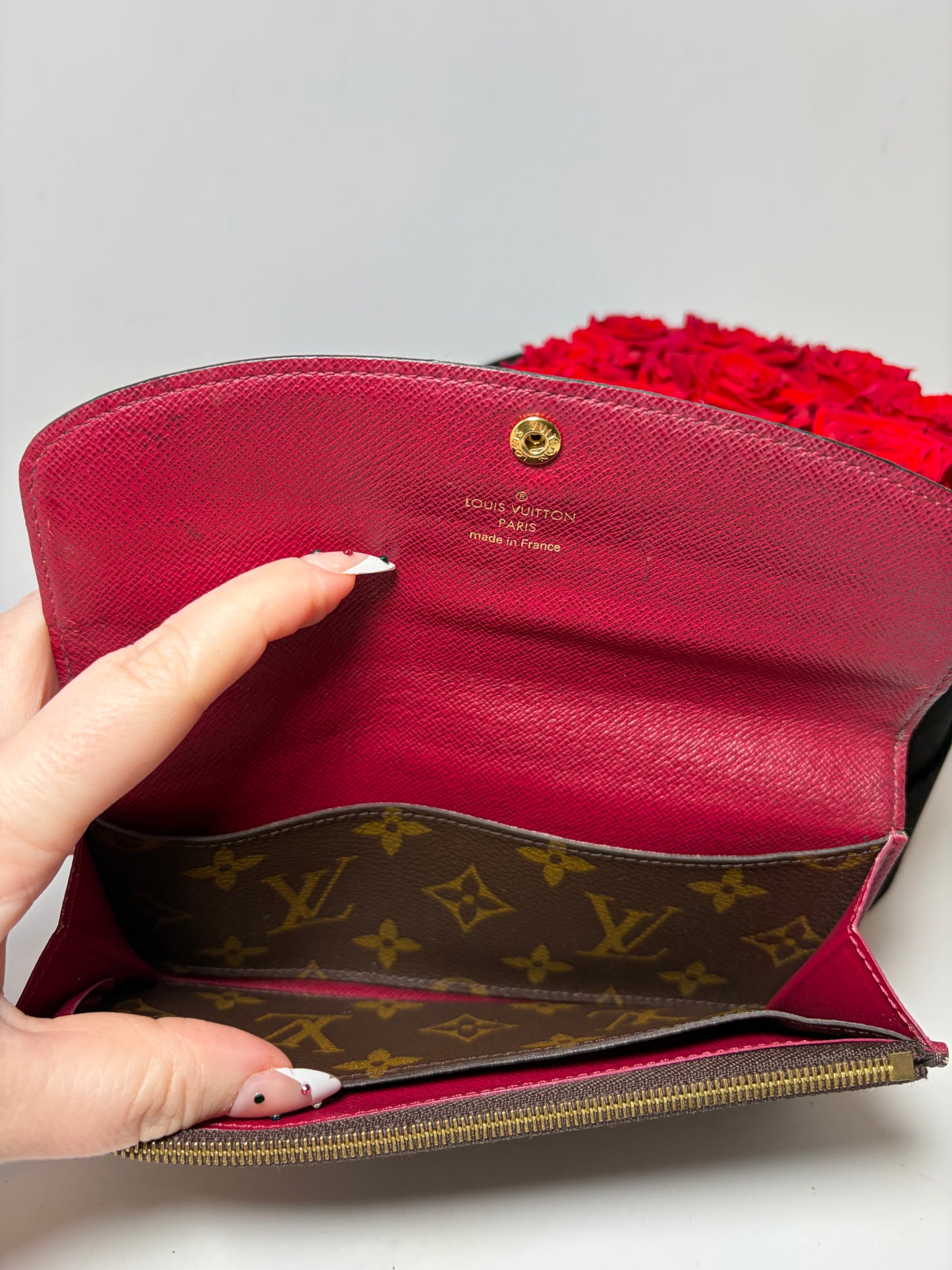 Louis Vuitton Emilie Raspberry Red Monogram Wallet