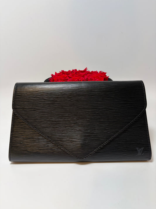 Louis Vuitton Art Deco Black Epi Leather Clutch