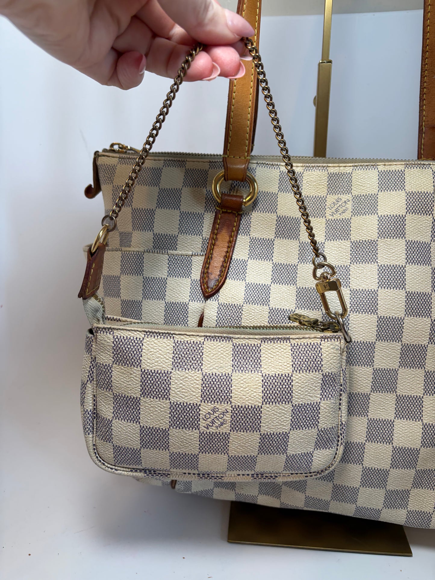 Louis Vuitton Damier Azur PM Tote with Mini Pochette Set