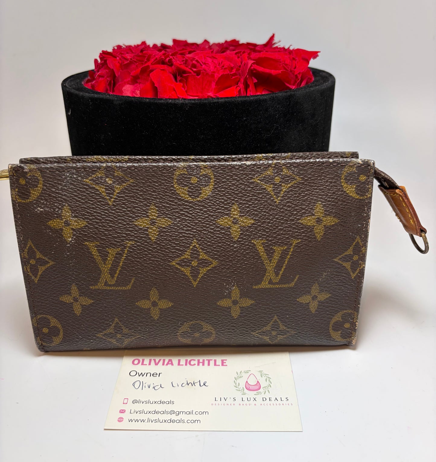 Louis Vuitton Bucket PM Toiletry Bag Monogram, Made in France Sept. 1996