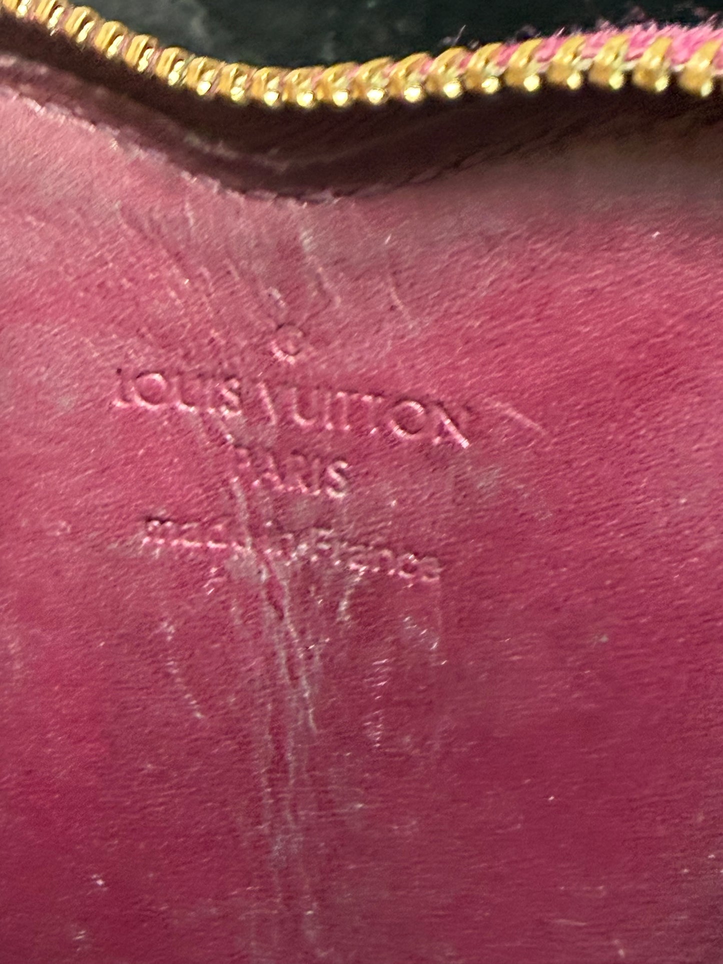 Louis Vuitton Monogram Vernis Heart Coin Purse in Amarante Color