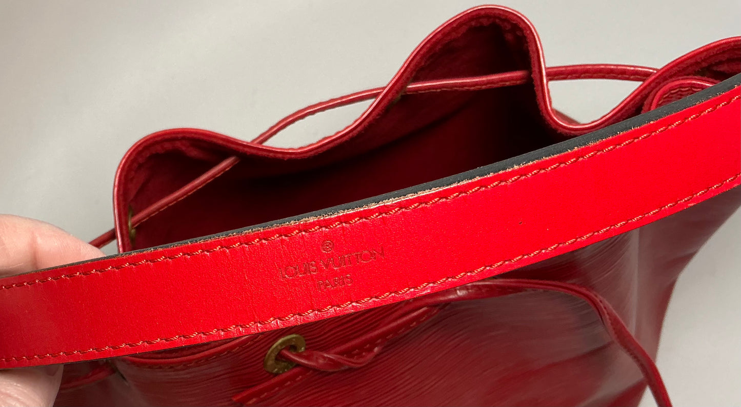 Louis Vuitton Petite Noe Bucket Bag Red Epi Leather