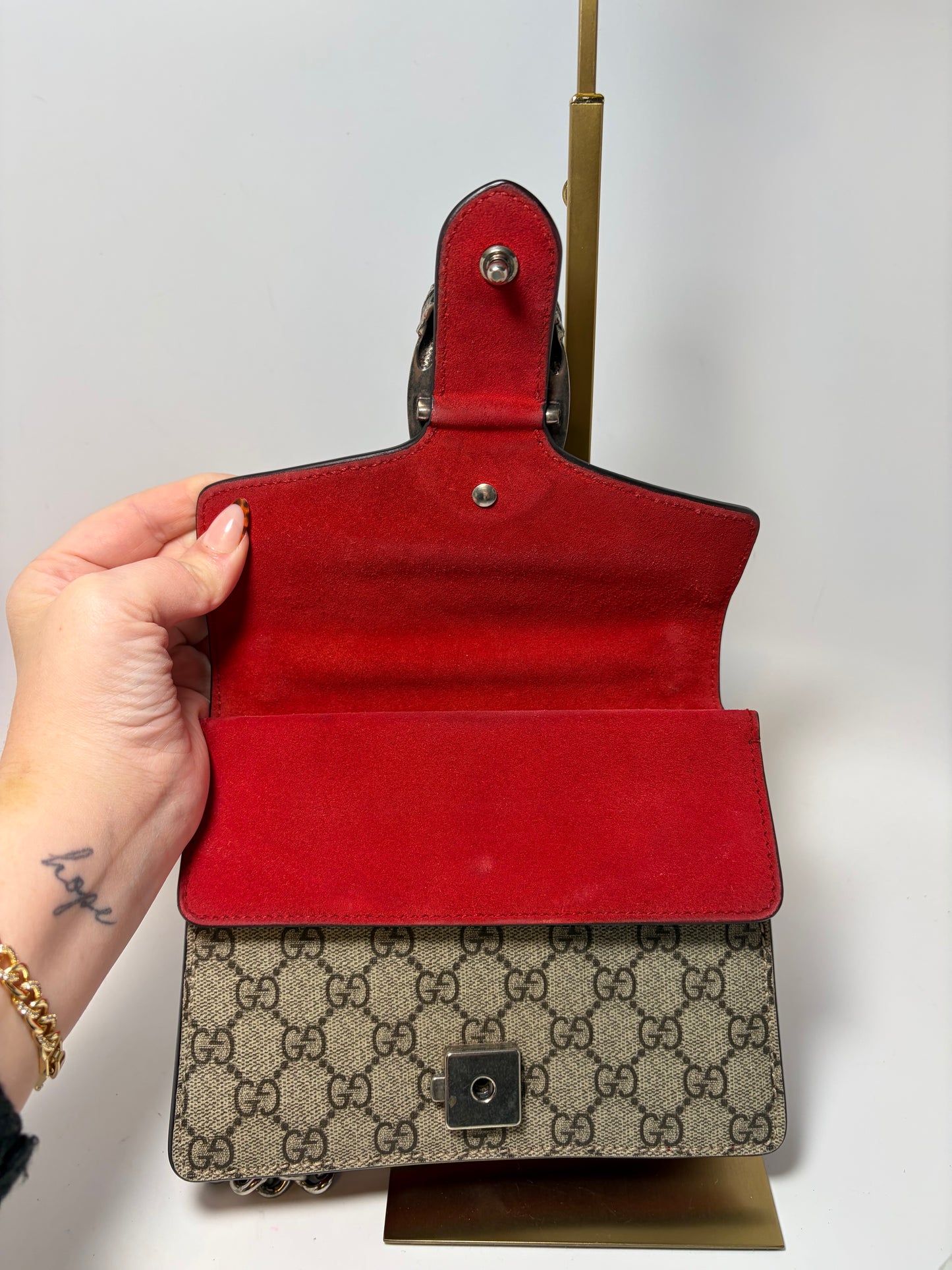 Gucci GG Supreme Dionysus Mini Shoulder Bag with Chain Strap