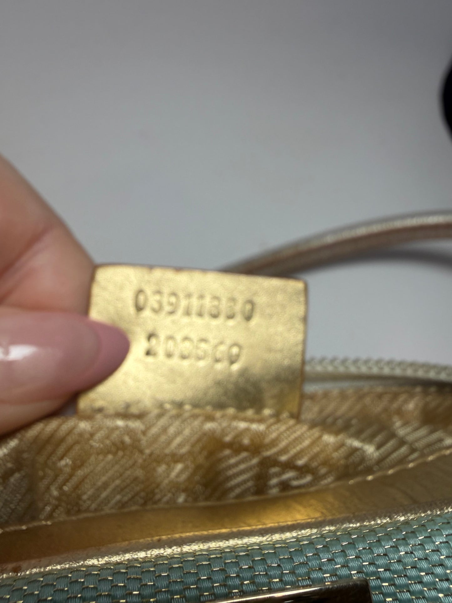 Gucci Blue & Gold Mini Bag Vintage Comes with Certificate of Authenticity