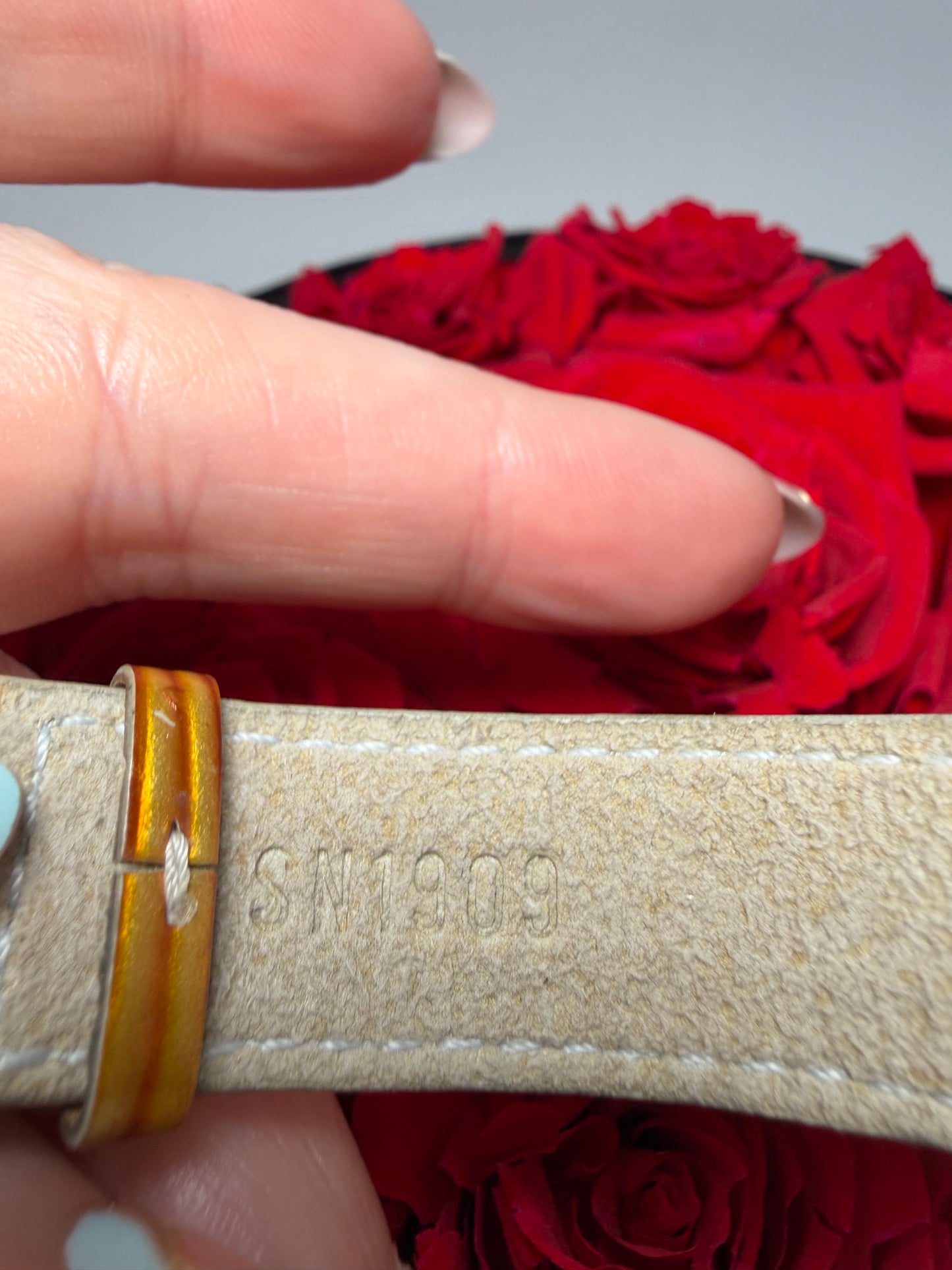 Louis Vuitton Good Luck Bracelet Burnt Brown & Gold Epi Leather with Silver Hardware comes w/dust bag