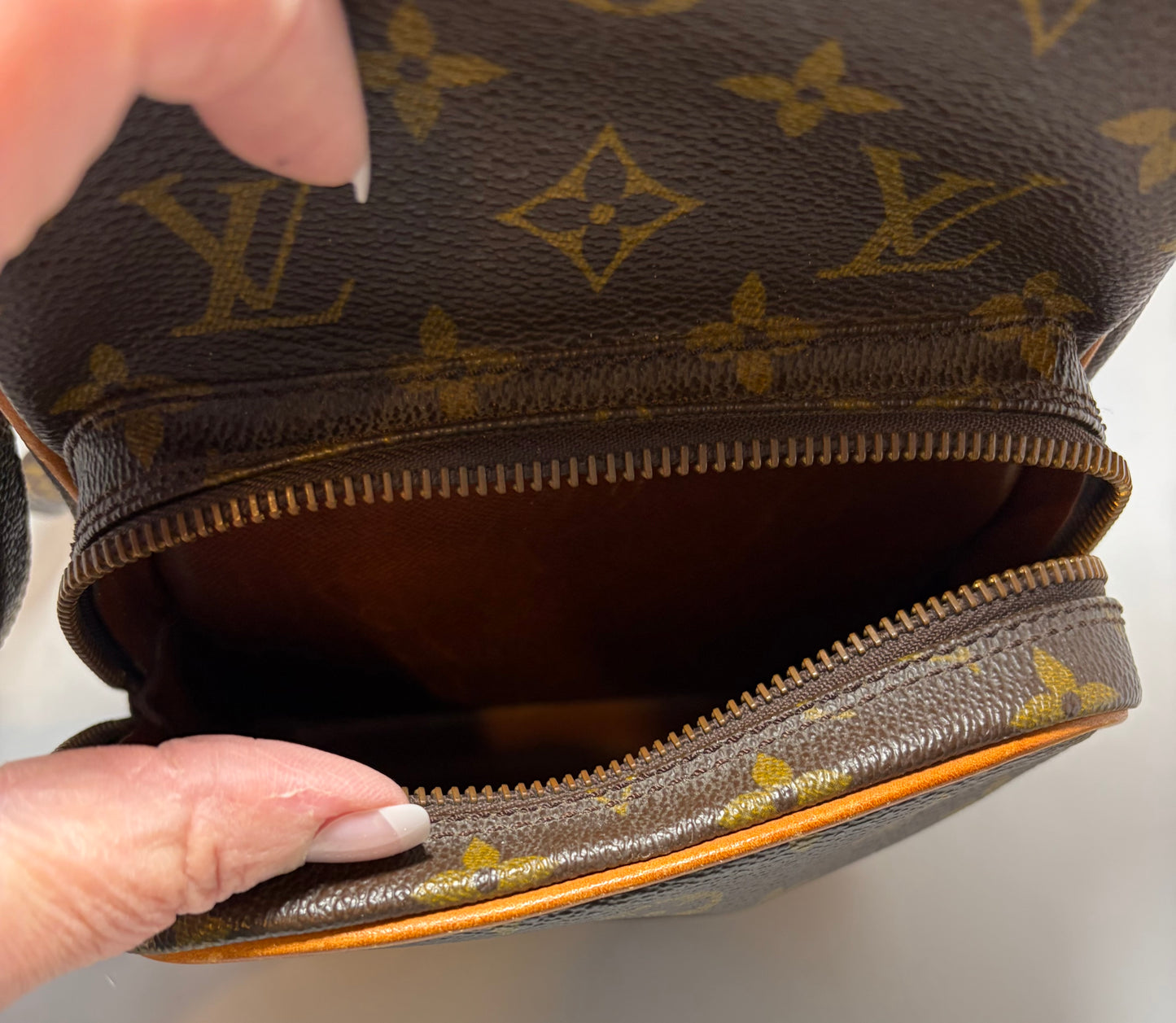Louis Vuitton Amazon Monogram Crossbody, Made in France February 1987