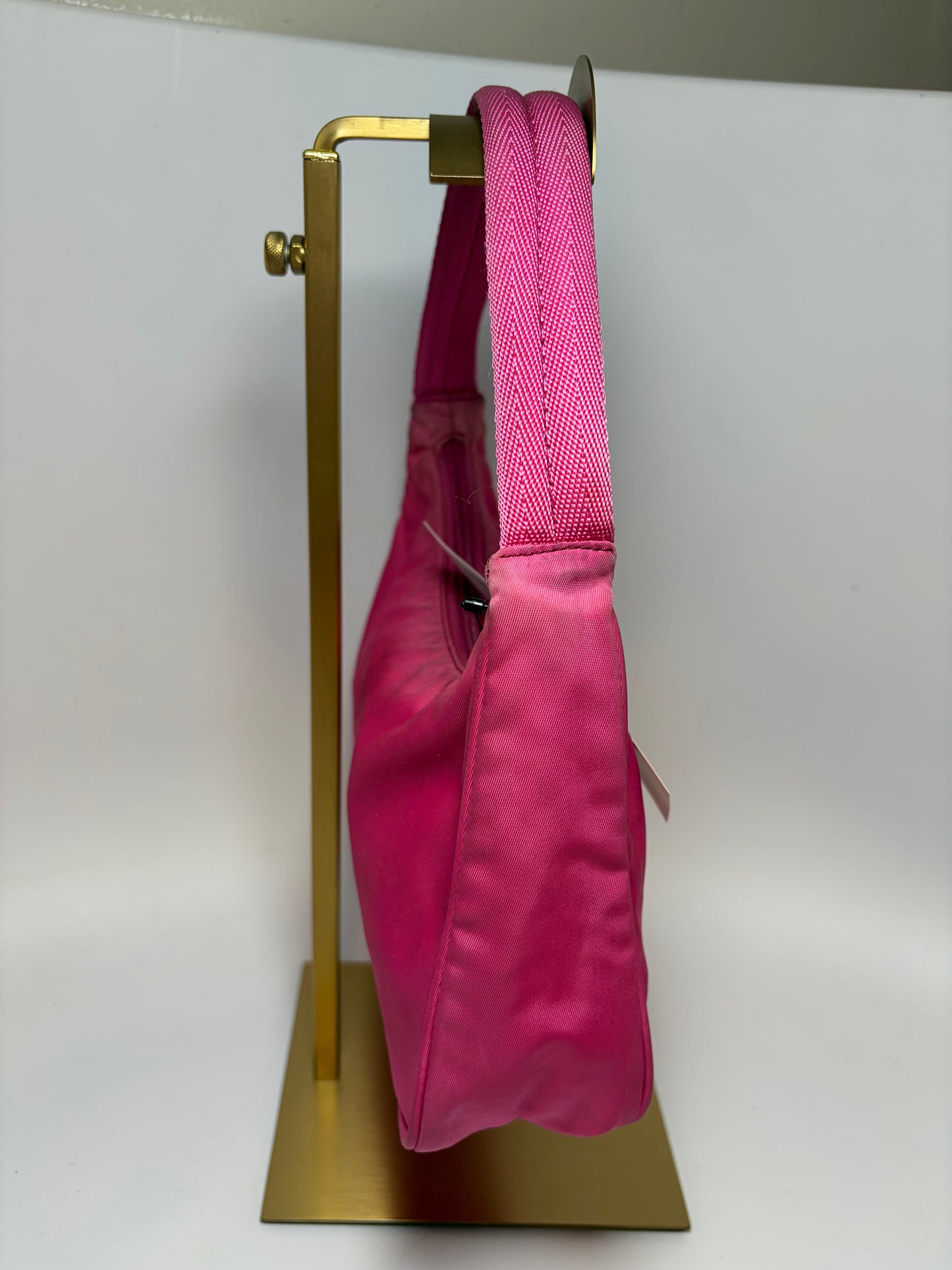 Prada Hot Pink Nylon Hobo Tessuto Mini Hand Bag