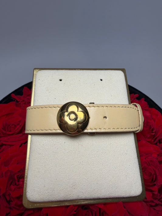 Louis Vuitton Good Luck Bracelet in Beige Leather w/Dust Bag