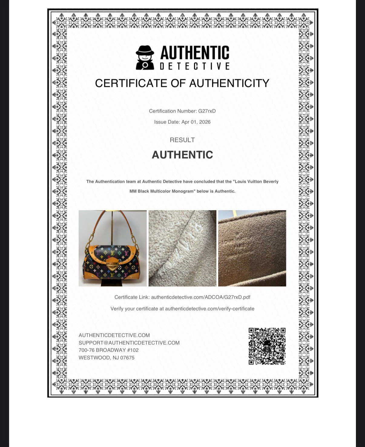Louis Vuitton Beverly MM Black Multicolor Monogram