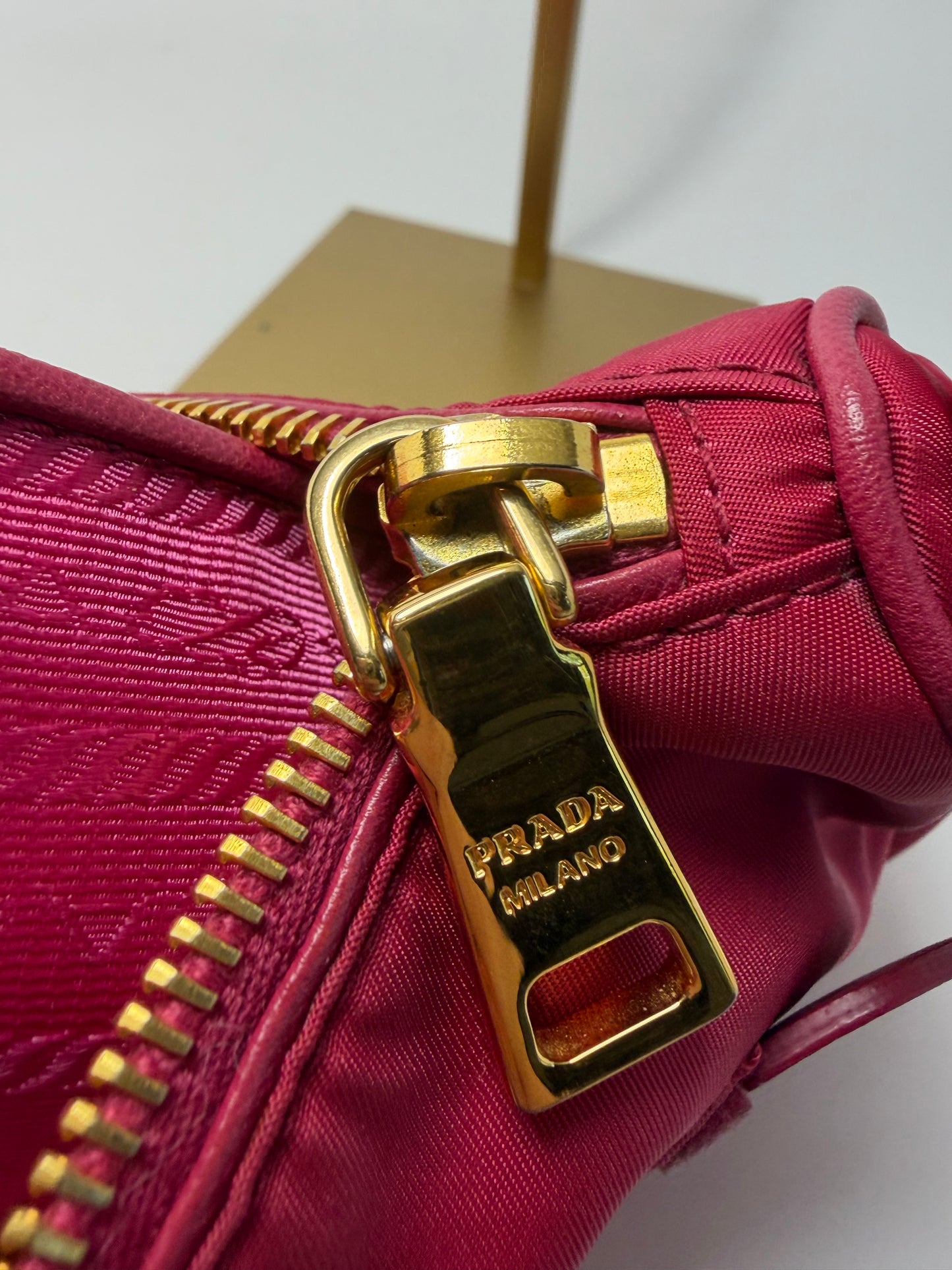 Prada Tessuto Peonia Pink Nylon Shoulder Bag
