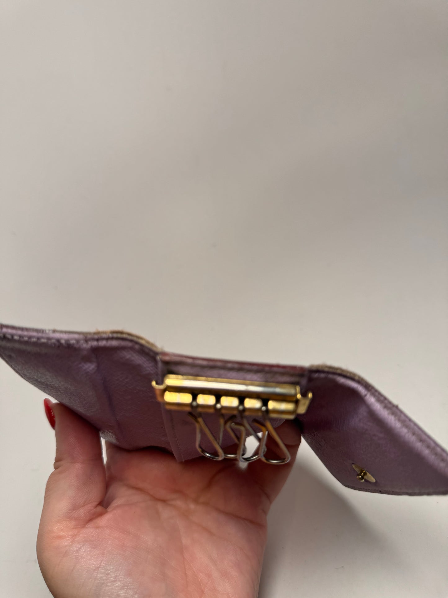 Louis Vuitton Black Multicolor Murakami 4 Key Holder w/Lilac Purple Interior