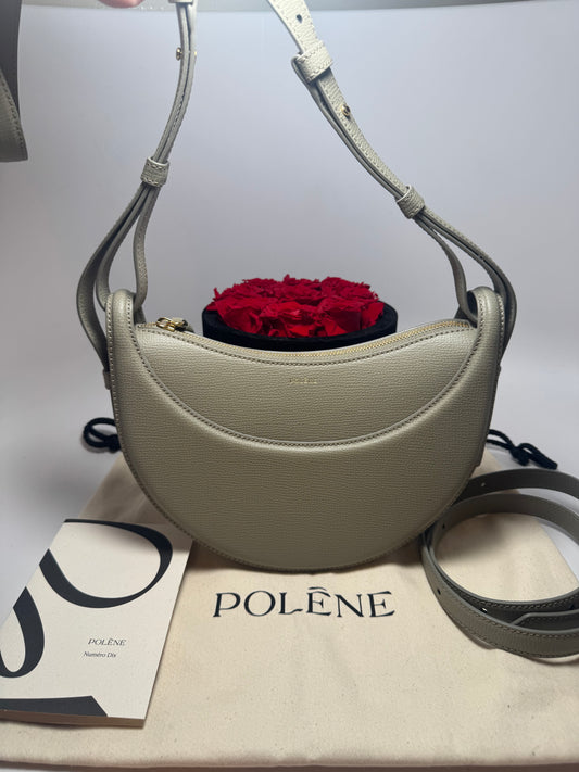 Polène Numero Dix Textured Taupe Crossbody/Shoulder Bag