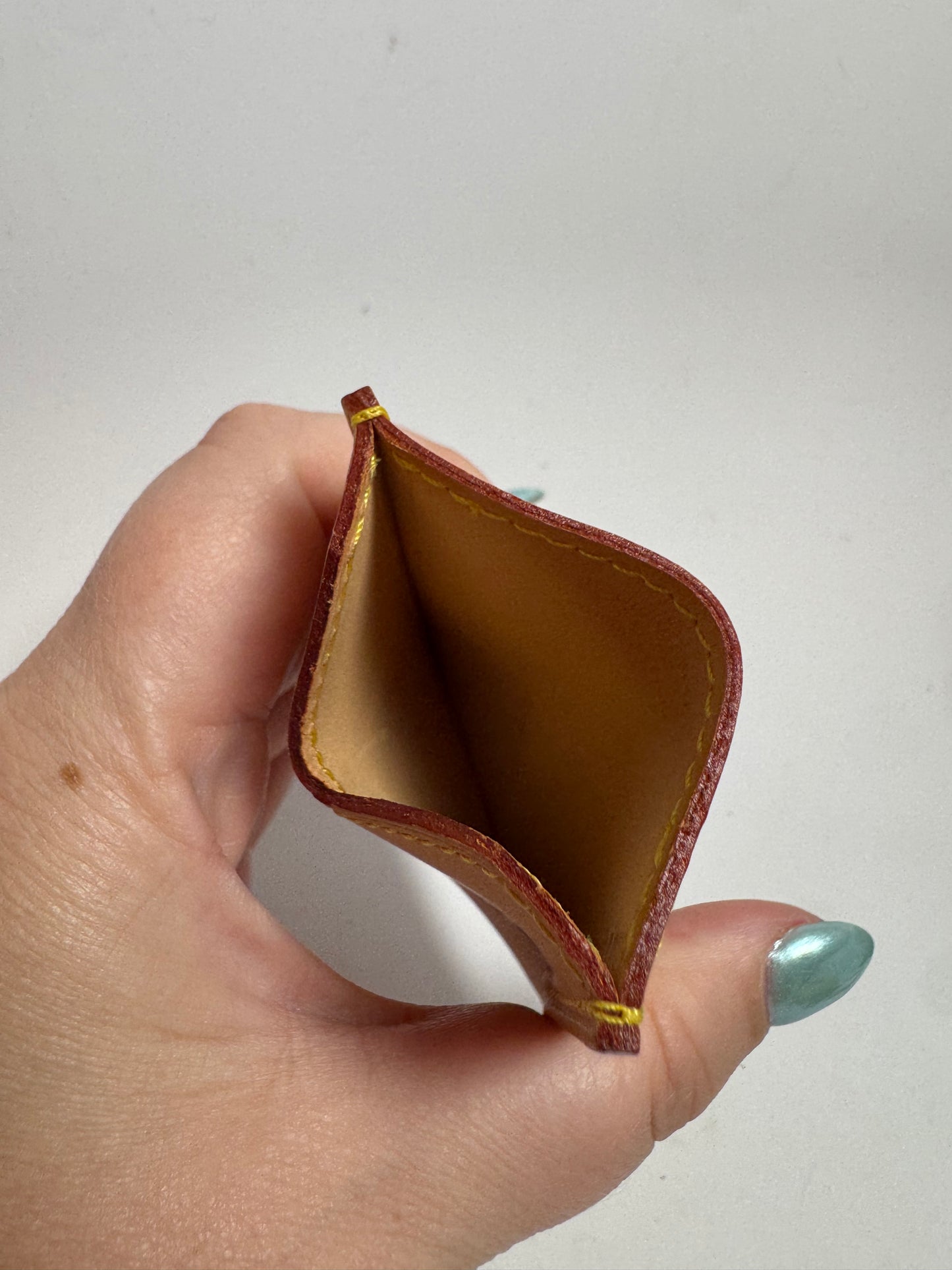 Louis Vuitton Vivienne & Me Card Holder “K” Initial Vachetta Leather