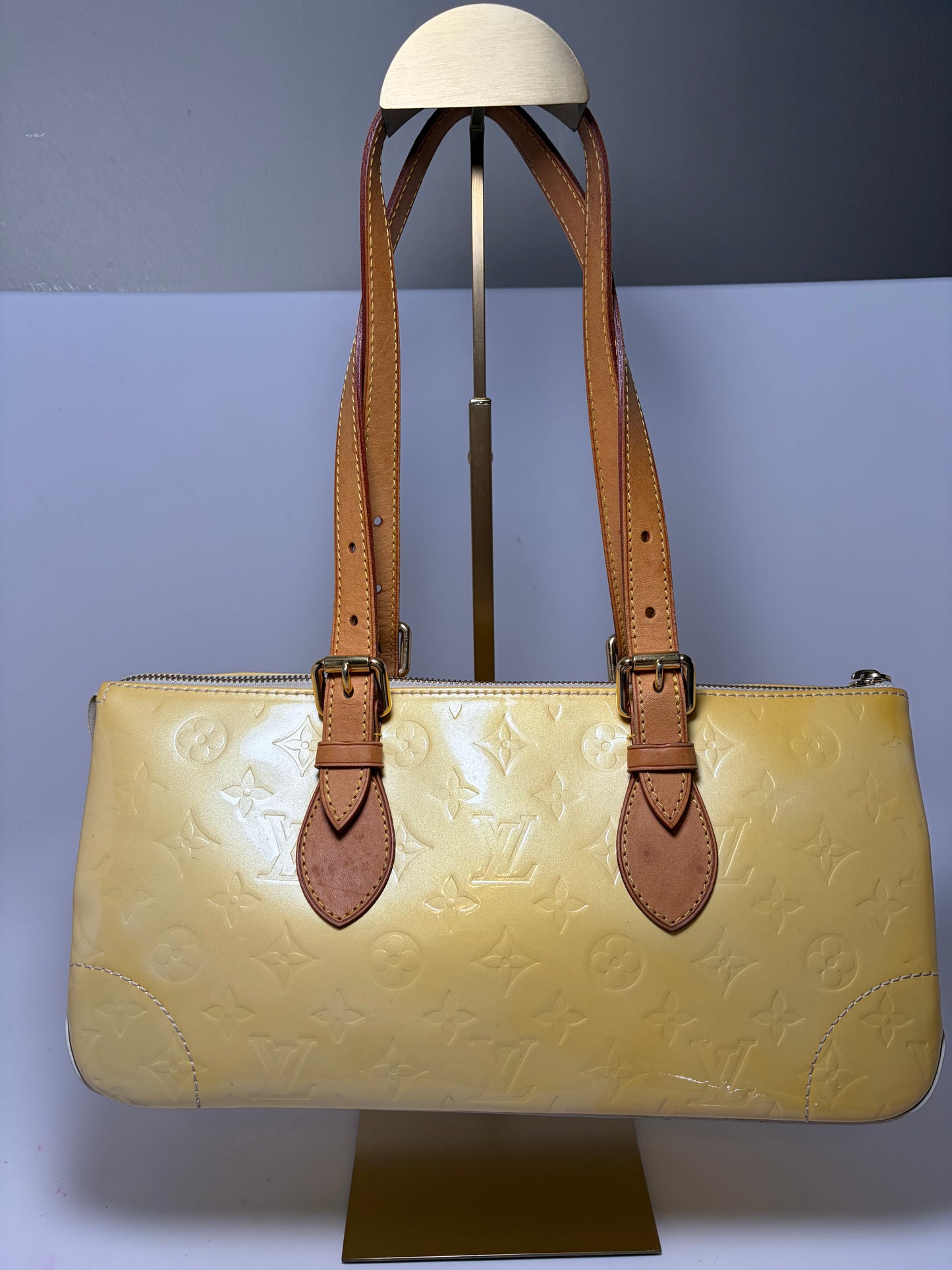 Louis Vuitton Rosewood Avenue Yellow Vernis Leather Shoulder Bag