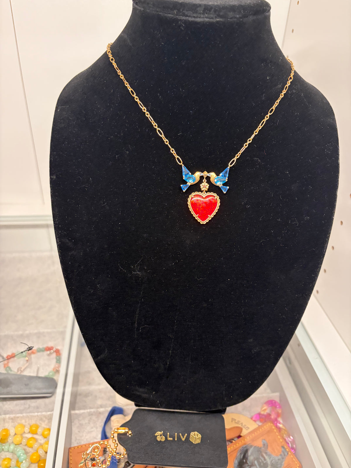 Kendra Scott x Disney Snow White Blue Birds heart Necklace