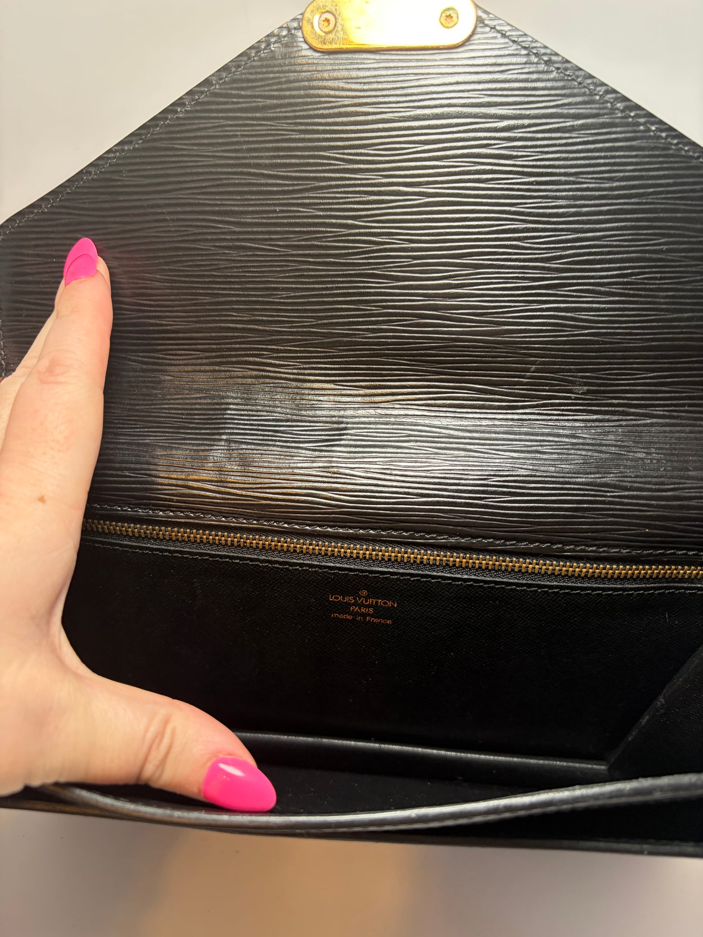 Louis Vuitton Pochette Sellier Draggone Clutch/Wristlet Black Epi Leather