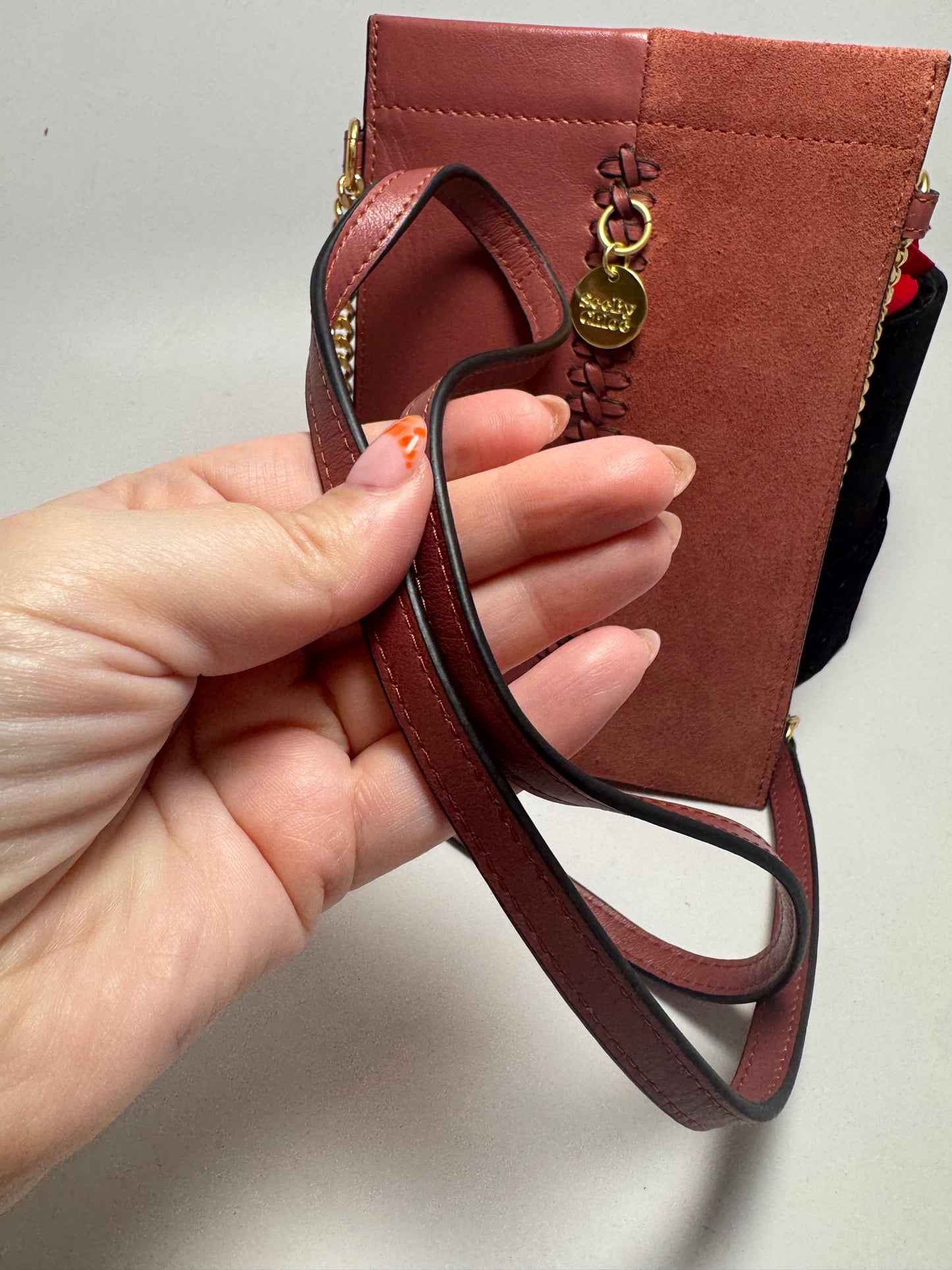 See by Chloe Shoulder Bag Pink Leather & Suede