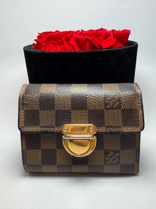 Louis Vuitton Damier Ebene Koala Wallet w/Red Interior (Unisex)