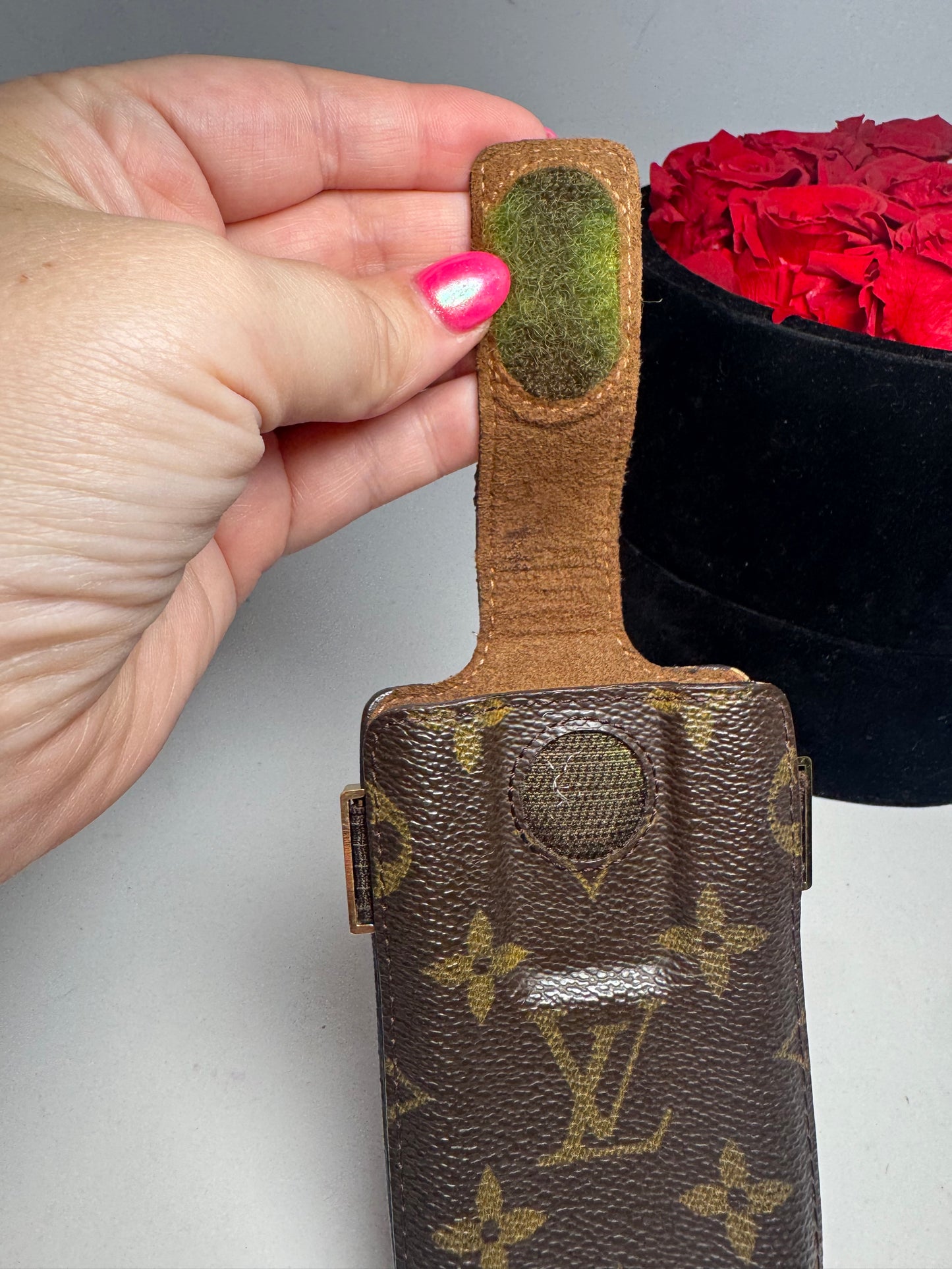 Louis Vuitton Vintage Monogram Phone Case/Holder w/Key Clip