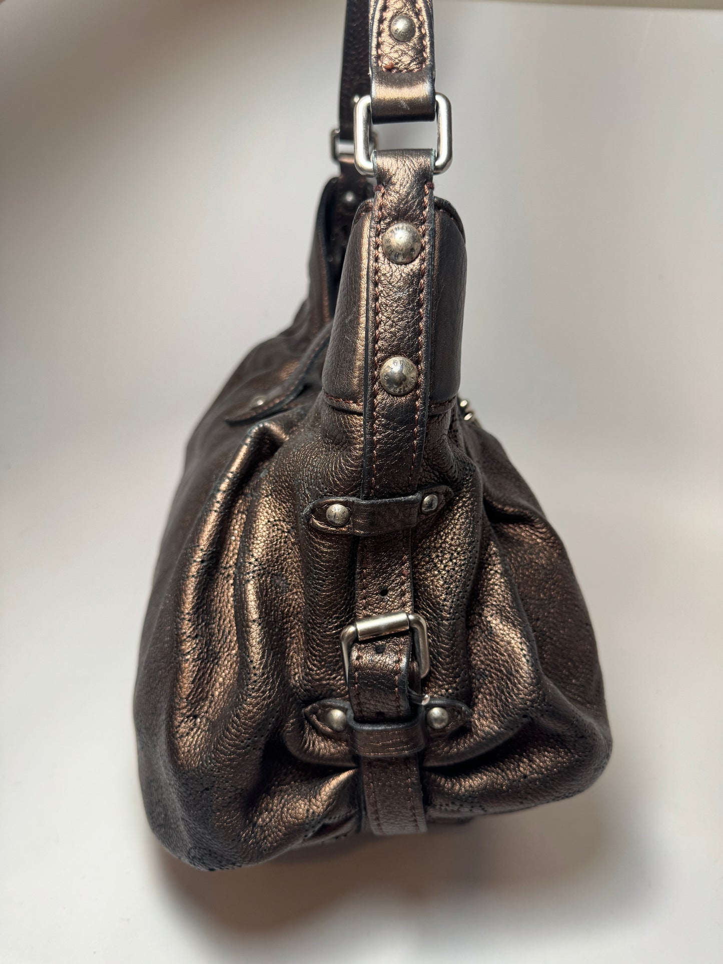 Louis Vuitton Mahina XS Mordore Metallic Bronze Leather 2Way Shoulder Bag/Crossbody
