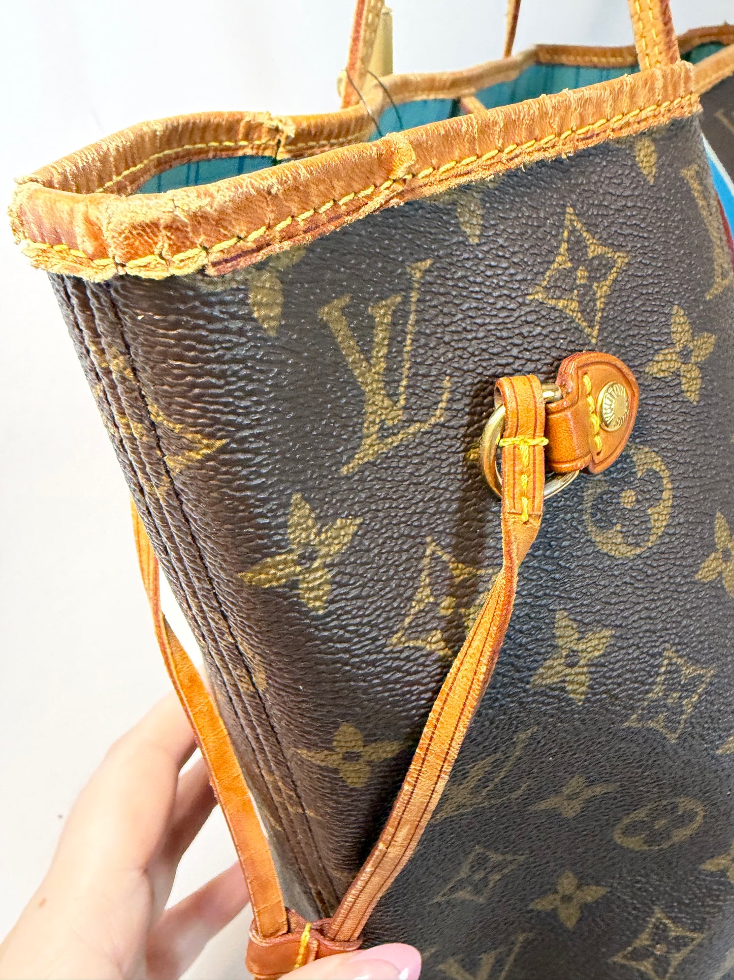 Louis Vuitton Neverfull MM Tote– My Heritage Monogram Custom Stripe & Initials Comes with Legit App COA
