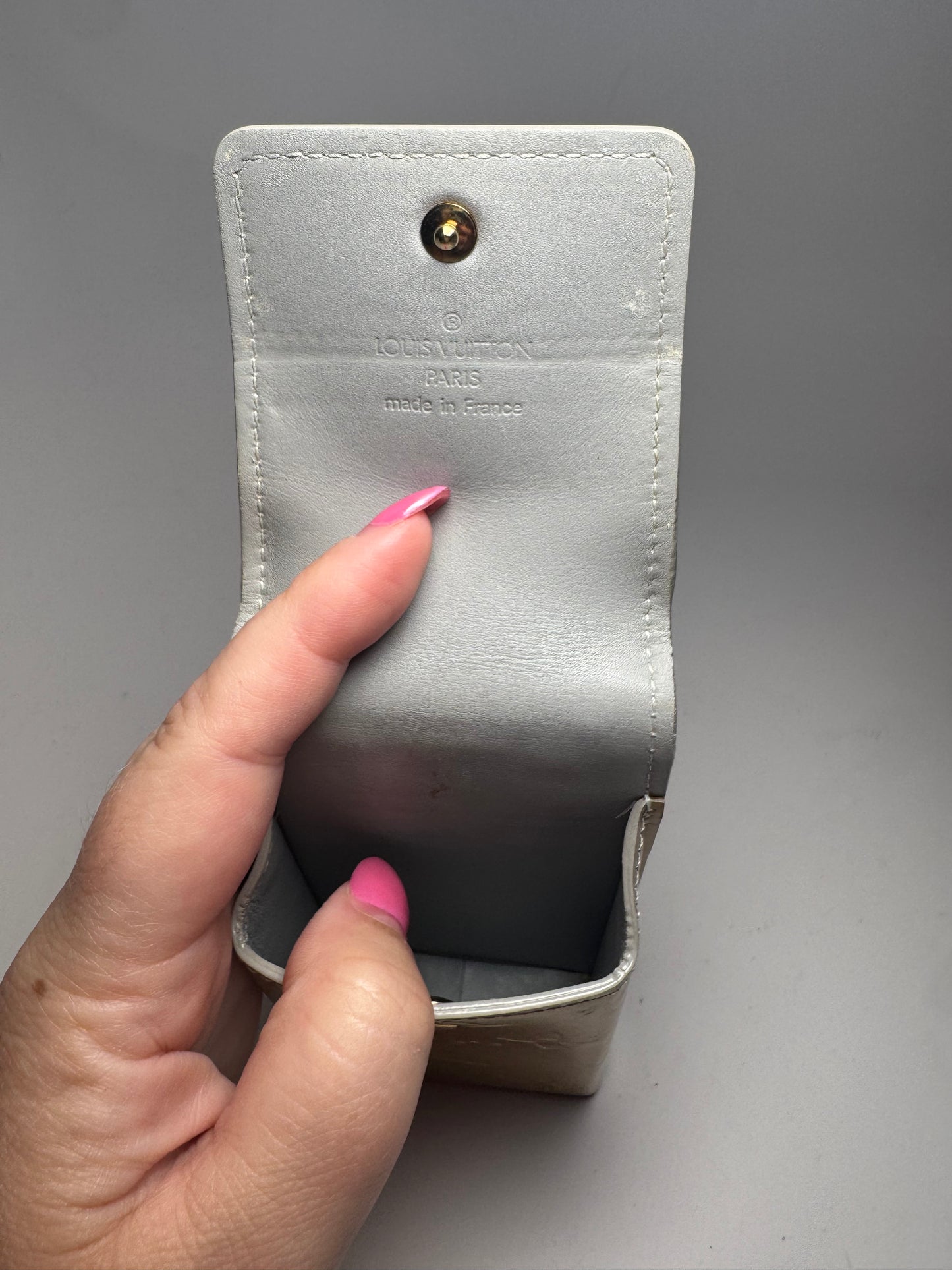 Louis Vuitton Gold Monogram Vernis Phone/Cigarette Case/Cosmetic Pouch w/original strap
