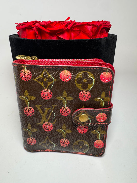 Louis Vuitton Murakami Cherry Compact Zip Wallet Monogram