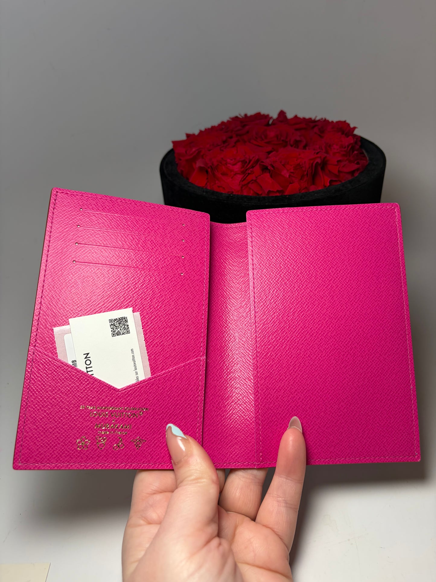 Louis Vuitton LV x TM Passport Cover White Multicolor w/Hot Pink Interior, Made in France NWT